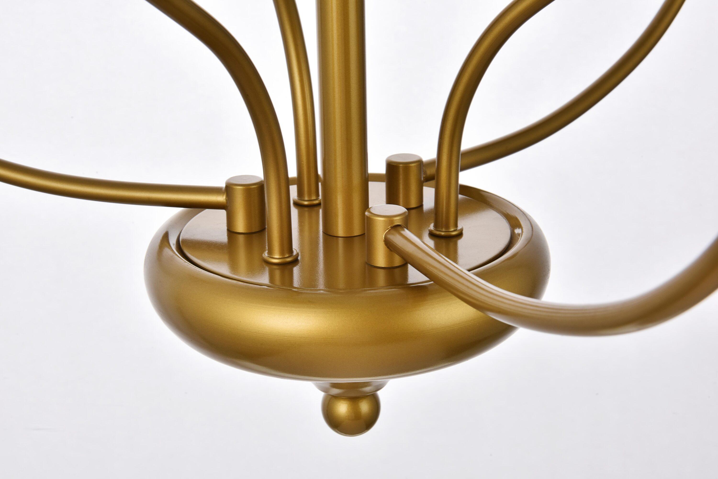 Westley 6 lights pendant in brass