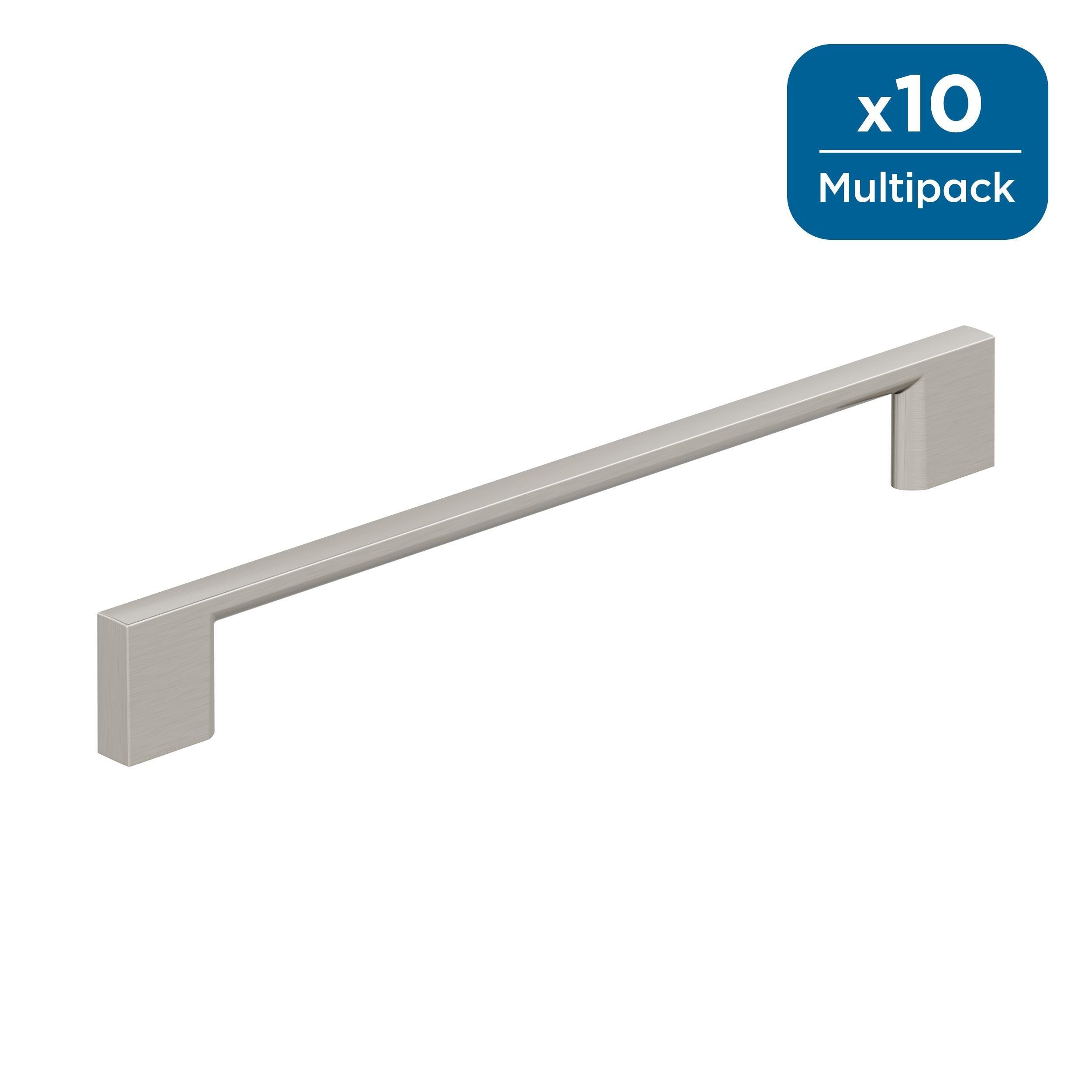 8.63" Brushed Nickel Modern Cabinet Pull with Mounting Hardware