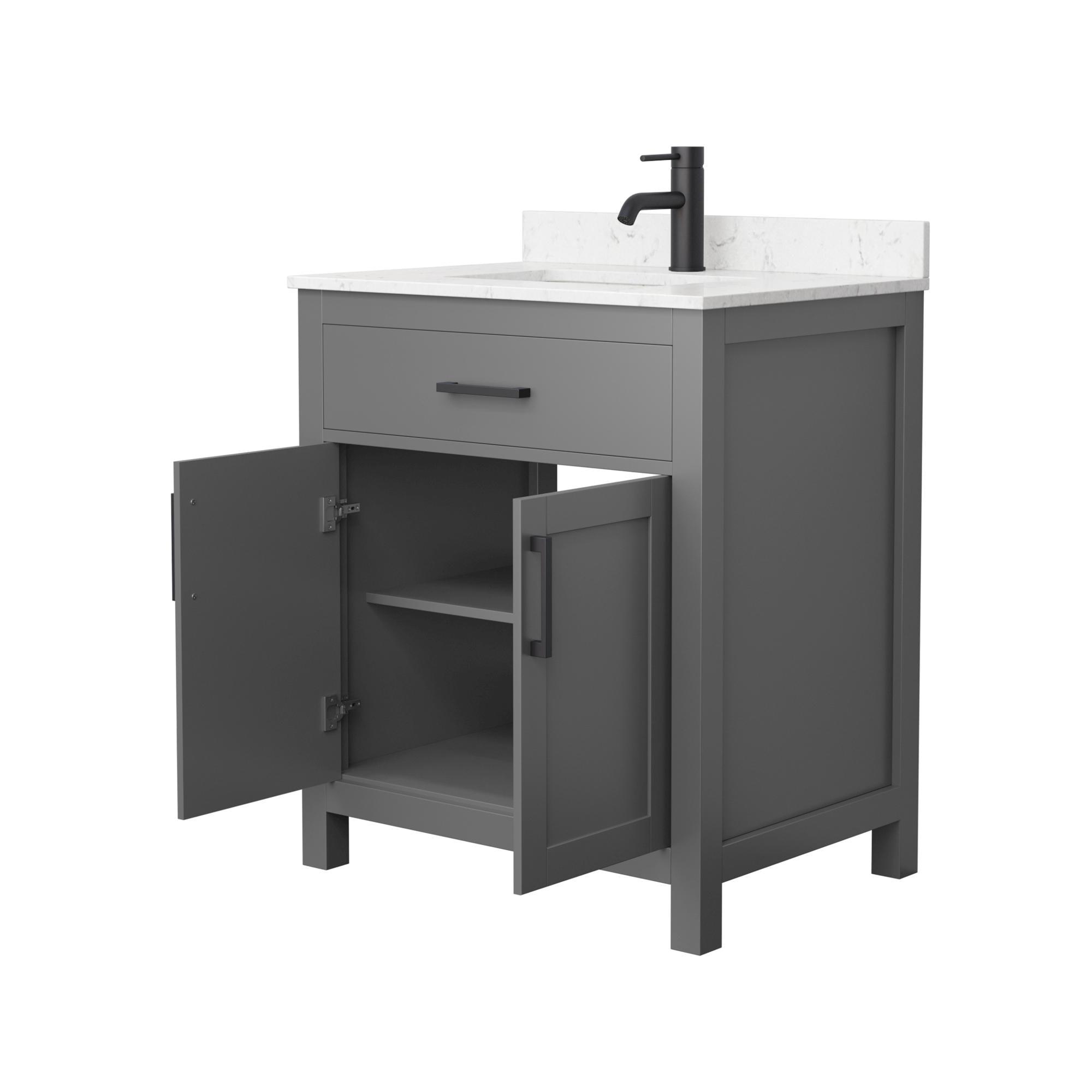 Wyndham Collection Beckett 30" Freestanding Single Bathroom Vanity with Cultured Marble Top
