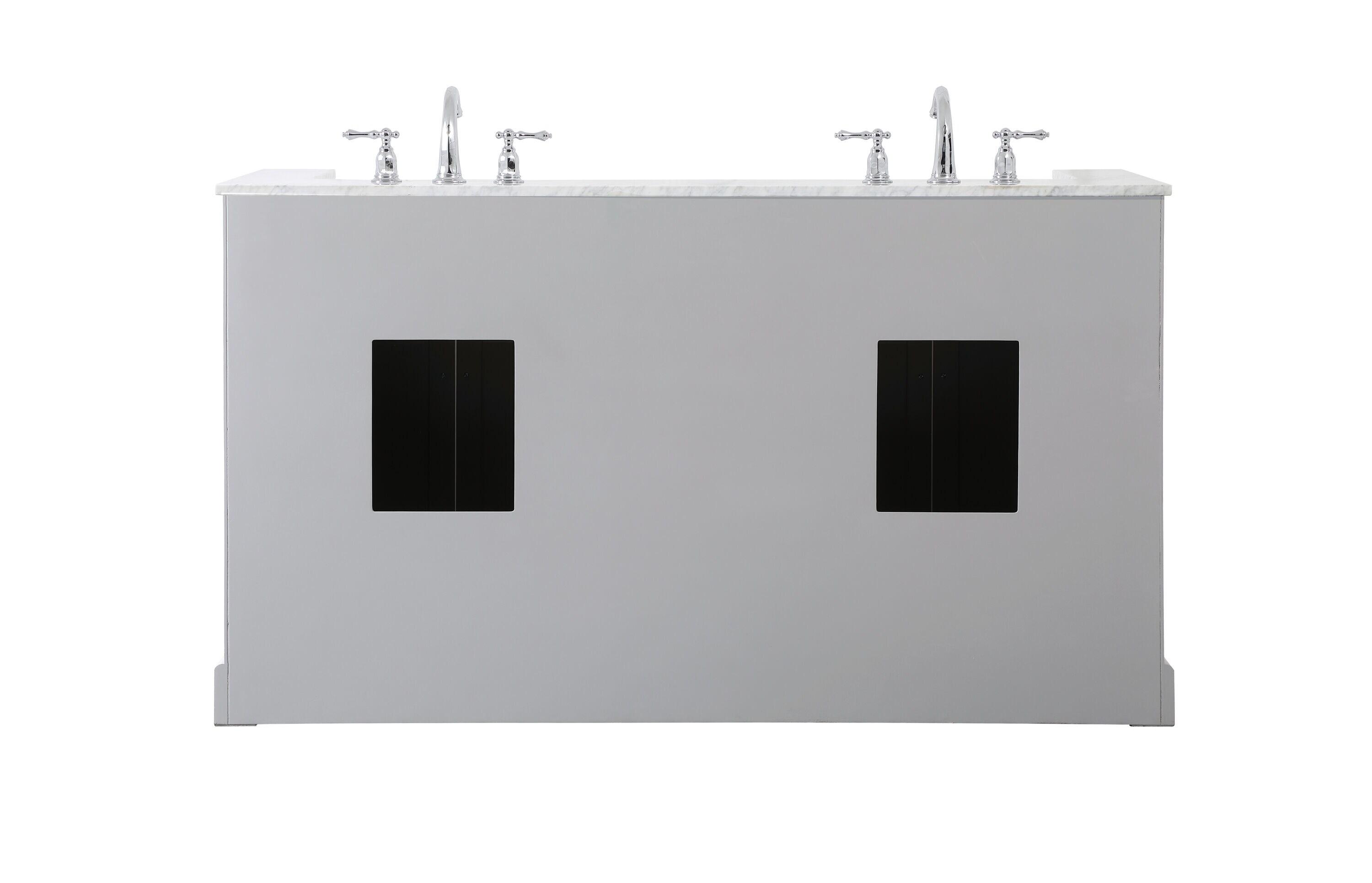 Elegant Decor Franklin 60" Aluminum MDF Double Bathroom Vanity in Gray