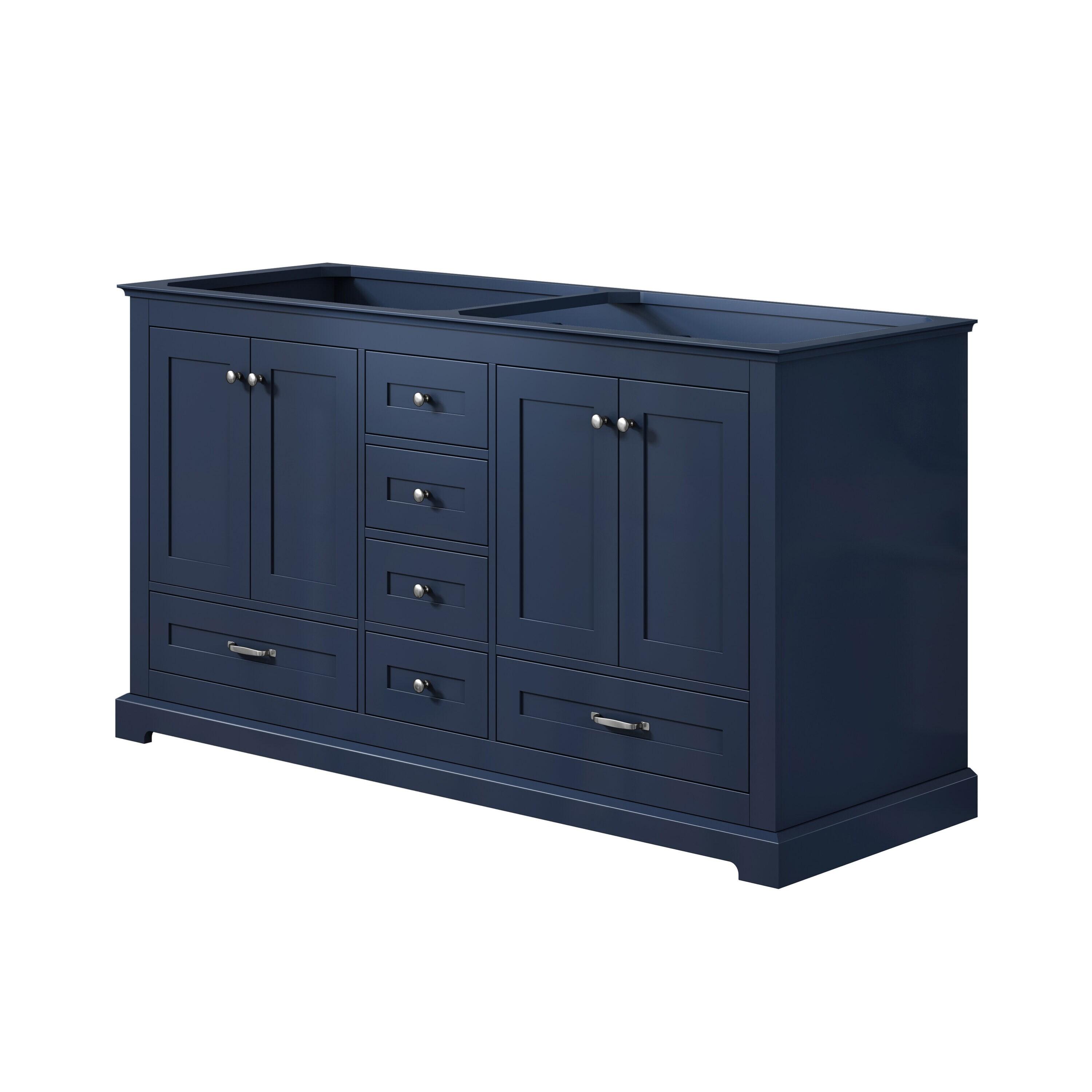 Lexora Home Dukes 60" Vanity Cabinet in Navy Blue