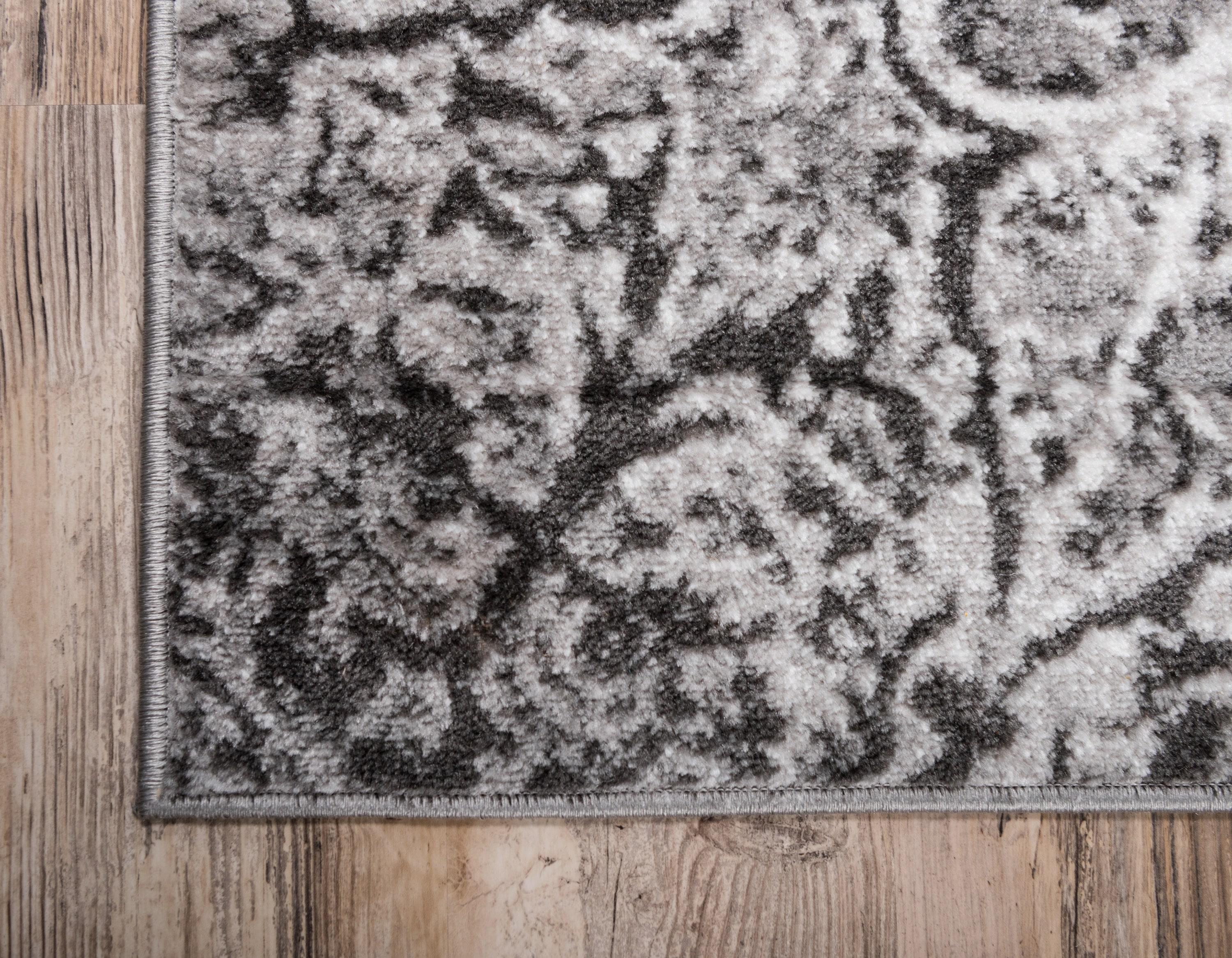Unique Loom 4' 0 x 6' 0 Sofia Grace Dark Gray Area Rug