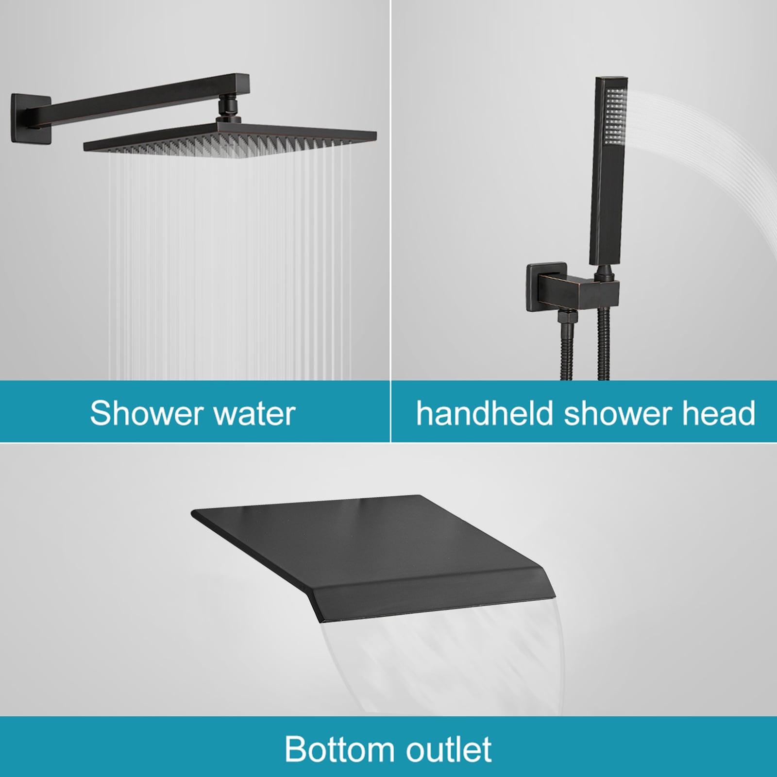 3-Spray Patterns With 2.5 GPM 10 in. Showerhead Wall Mounted Dual Shower Heads With Valve