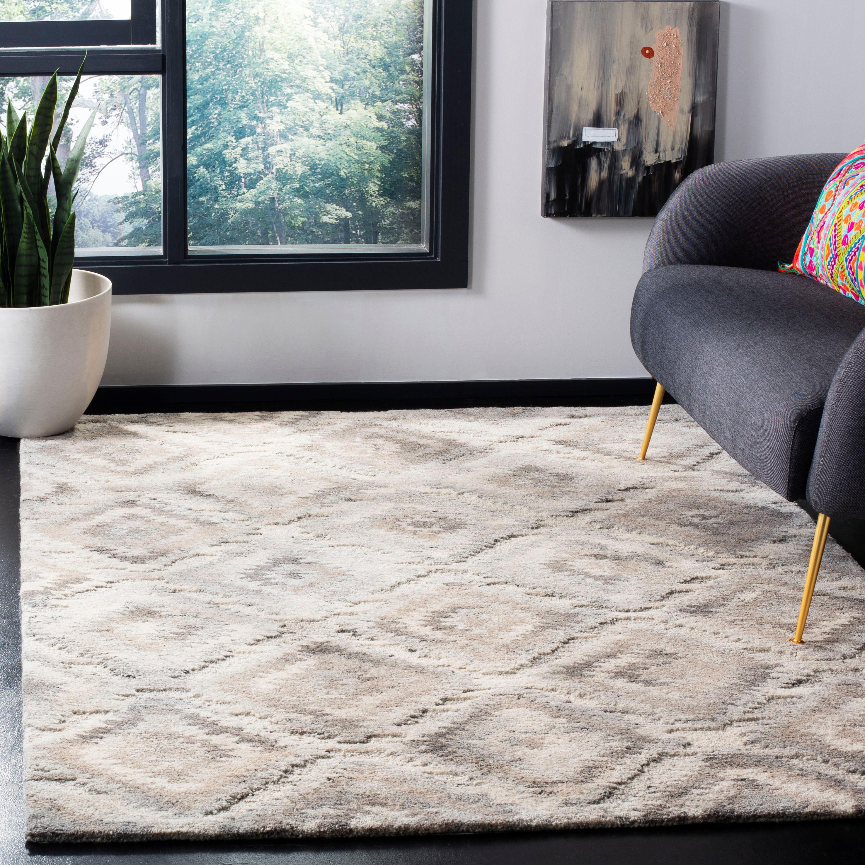 Wyndham WYD802 Hand Tufted Indoor Area Rug - Grey/Taupe - 5'x8' - Safavieh