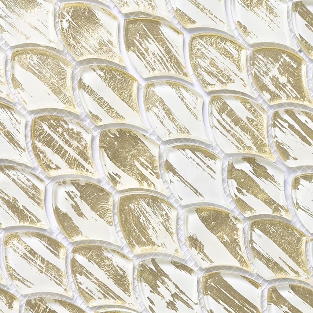 Majeste 0.5" x 2" Glass Fish Scale Mosaic Wall & Floor Tile