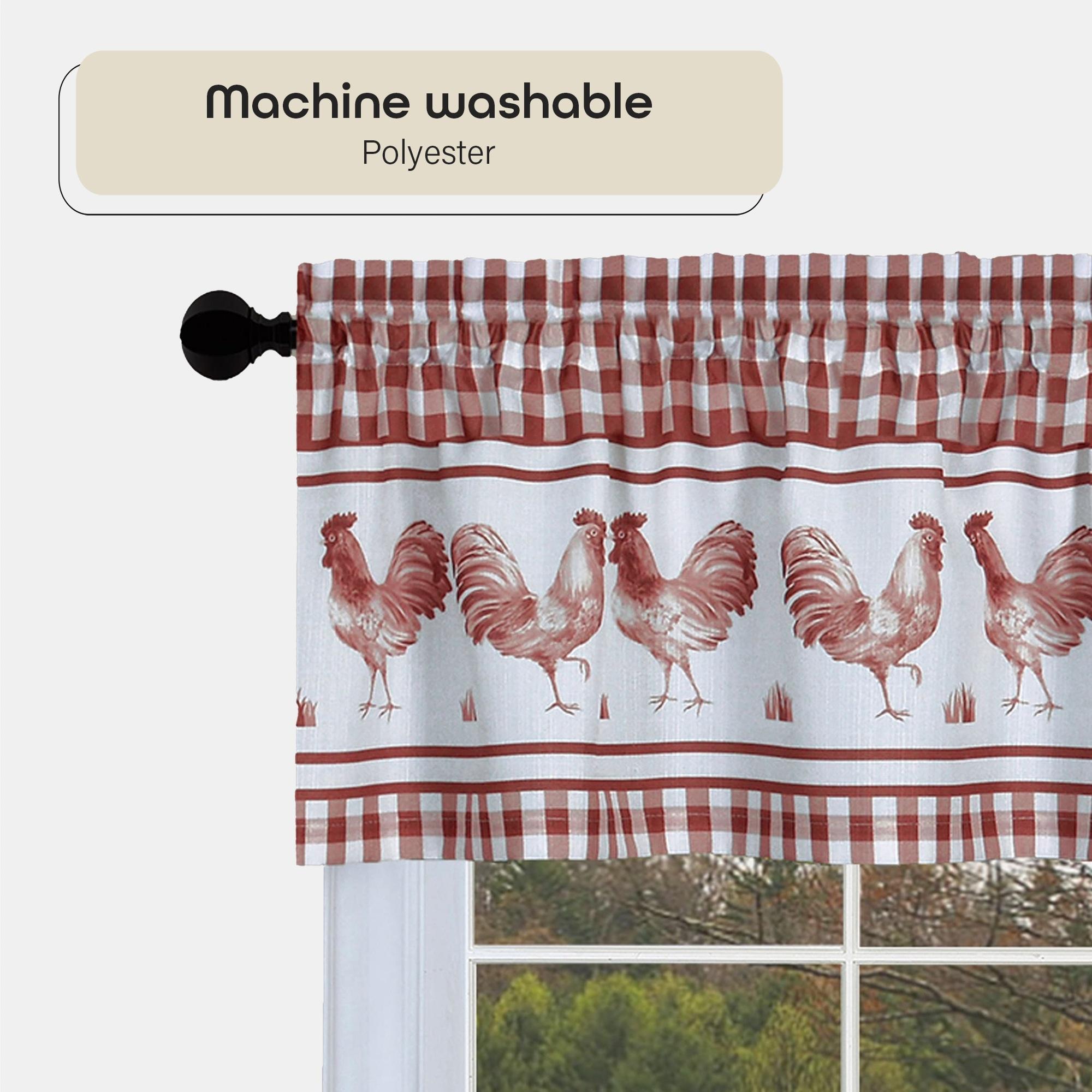 Achim Barnyard Window Curtain Valance, 58 x 14, Burgundy