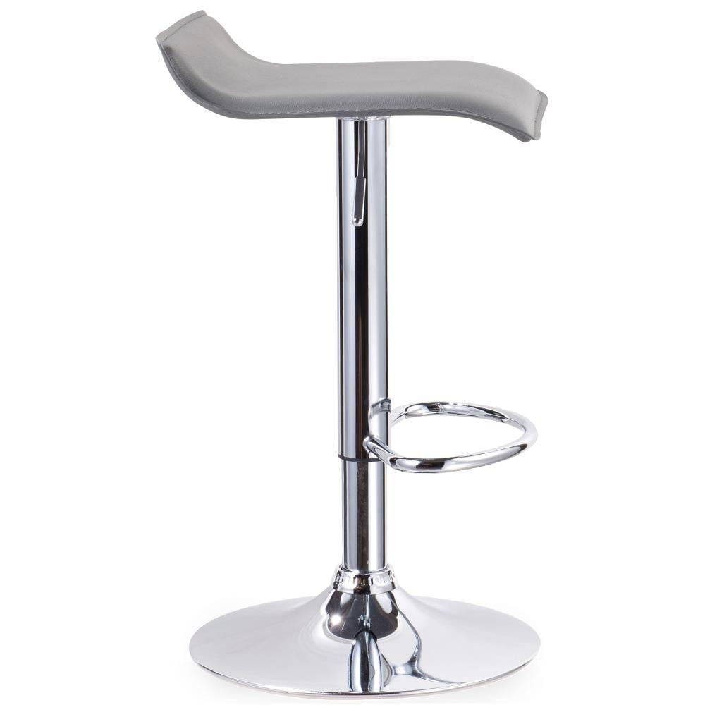 Leick Home 10042GR Adjustable Swivel Stool with Chrome Base, Set of 2, Gray