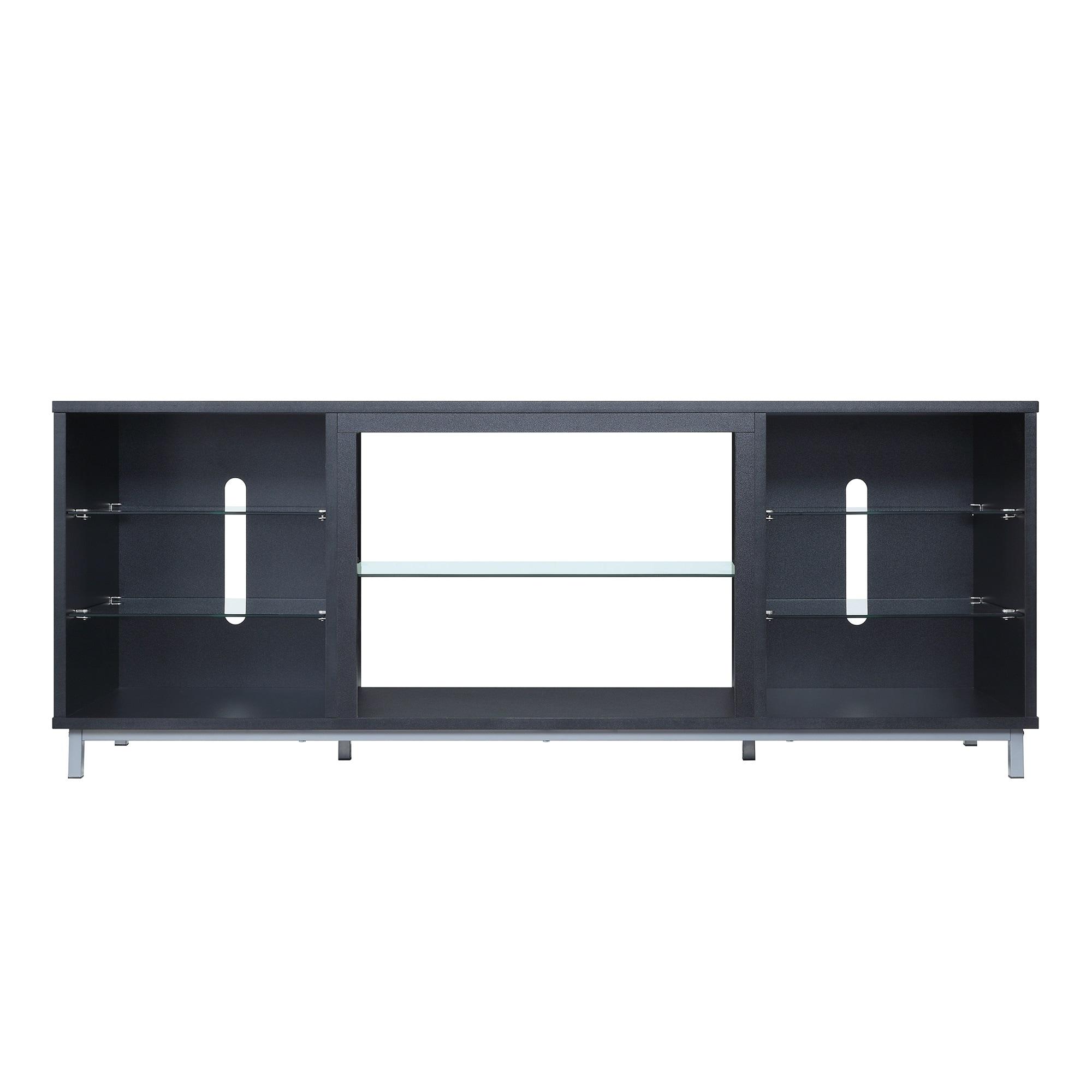 Manhattan Comfort Brighton Wood TV Stand for TVs up to 56" in Black