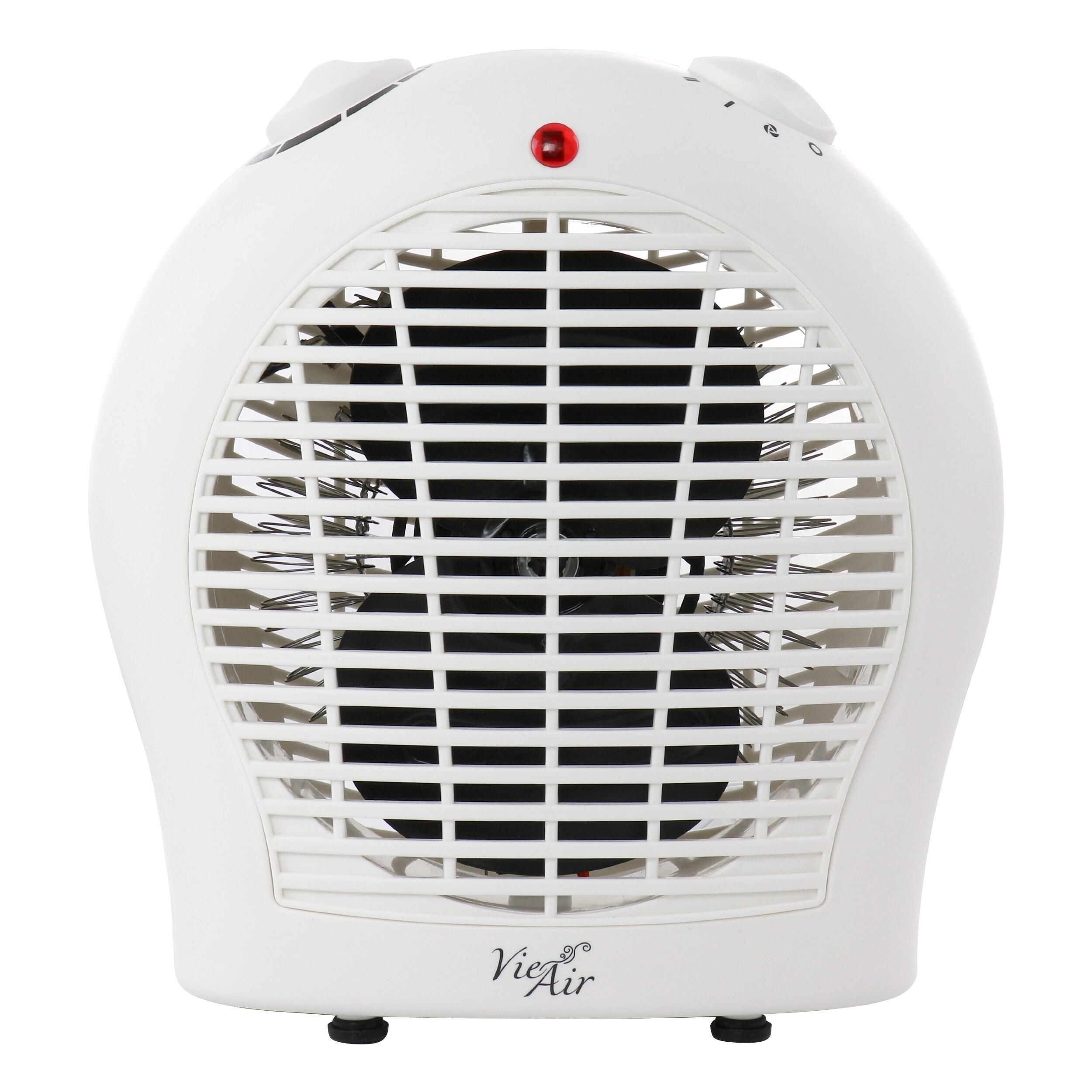 Vie Air 1500W Portable 2-Settings White Fan Heater with Adjustable Thermostat