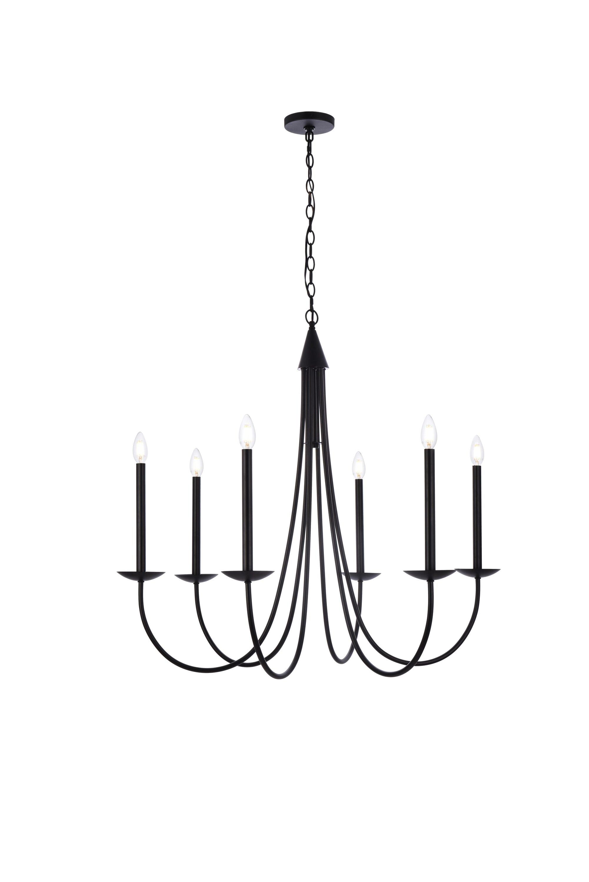 Elegant Lighting Cohen 42 inch pendant in black