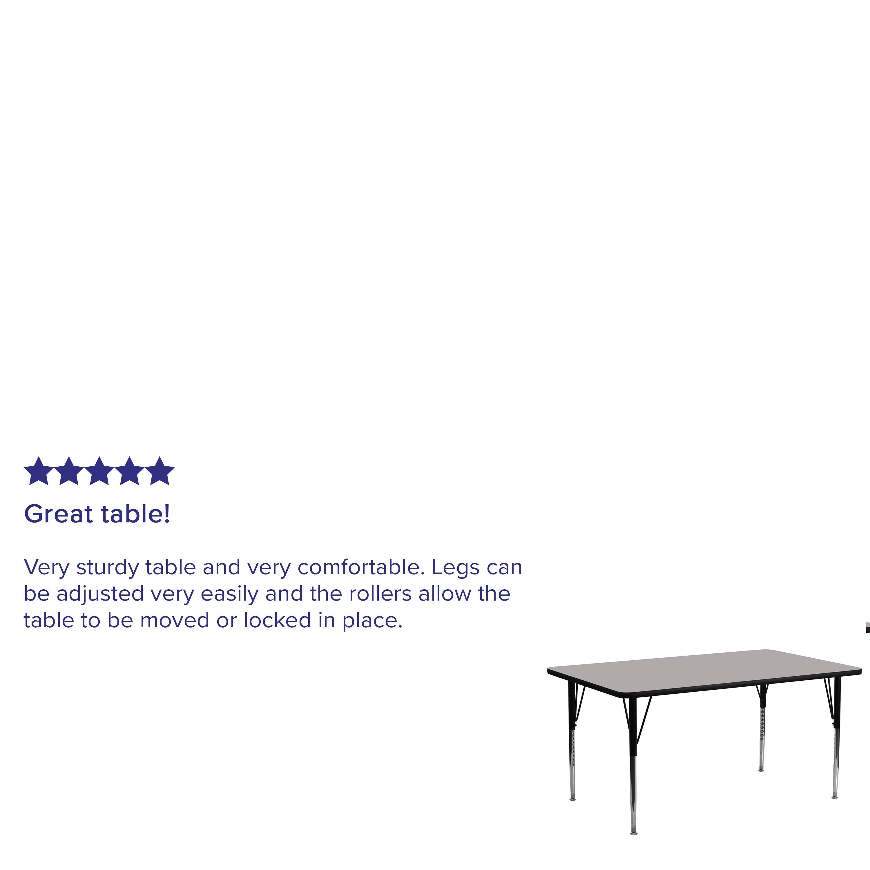 Goddard 24''W x 48''L Rectangular HP Laminate Activity Table - Adjustable Legs