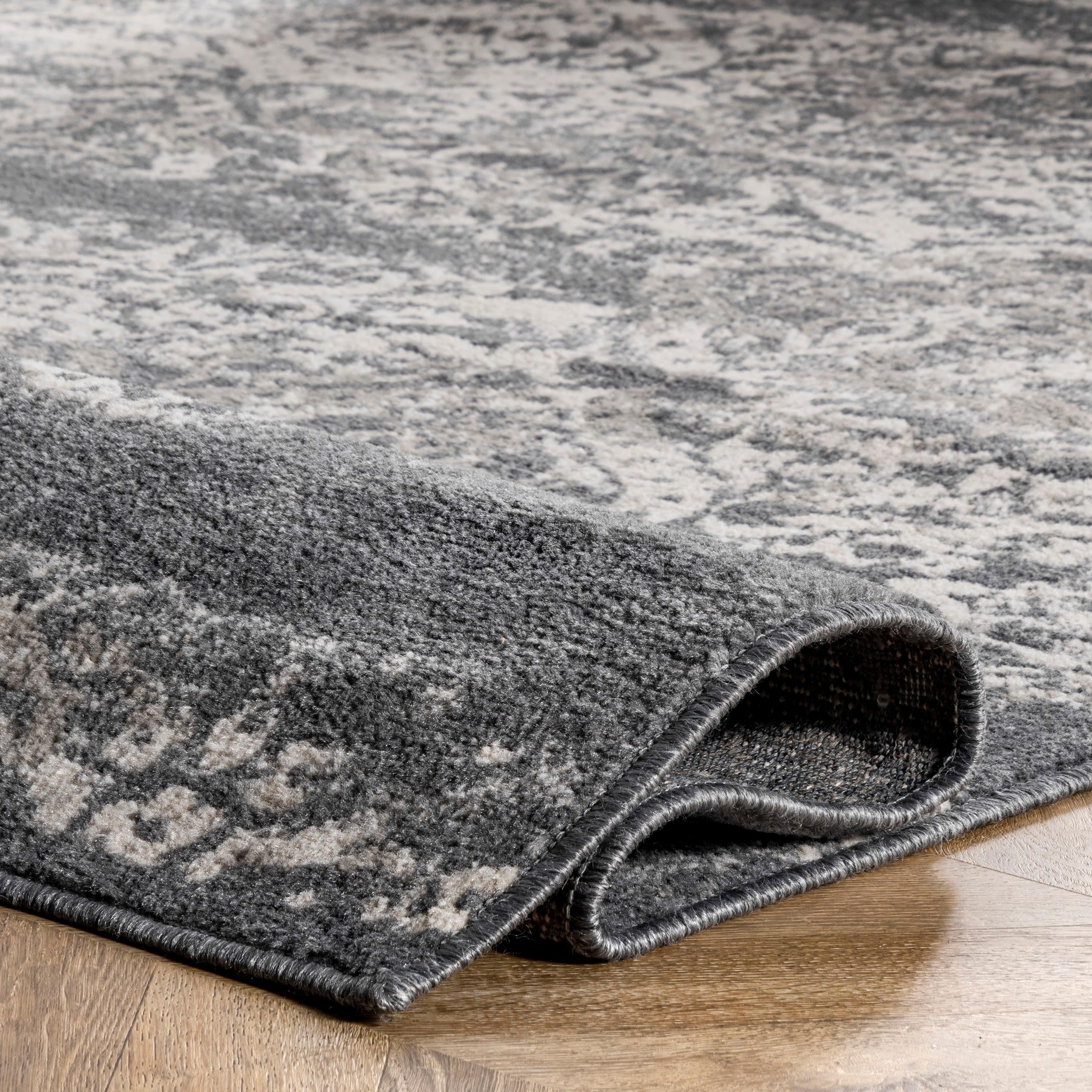 Nuloom Freja Oriental/Persian 9x12 Indoor Area Rug for Living Room Bedroom Dining Room Kitchen, Dark Grey/Ivory