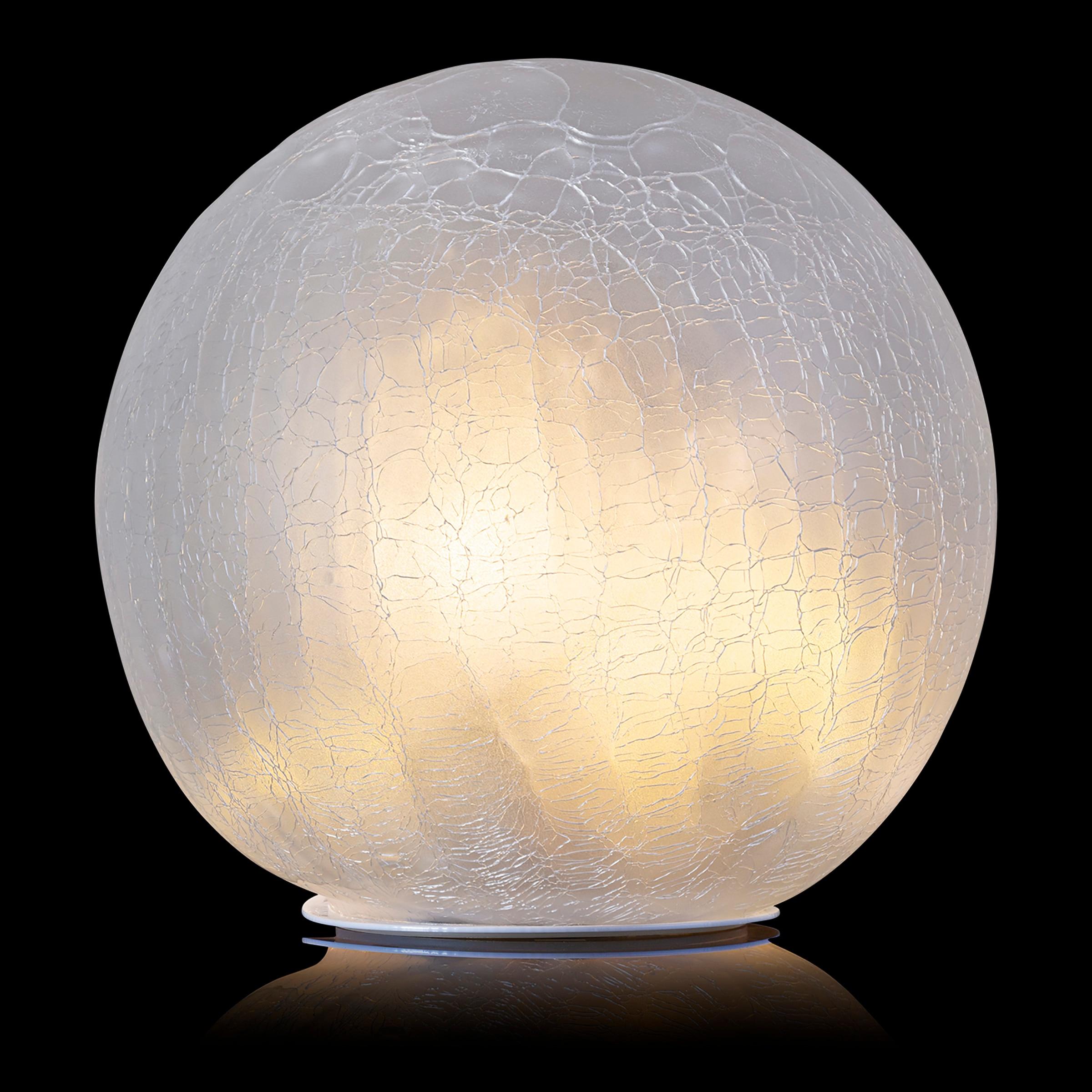 Alpine Corporation 7" Textured Glass Light-Up Gazing Globe, White