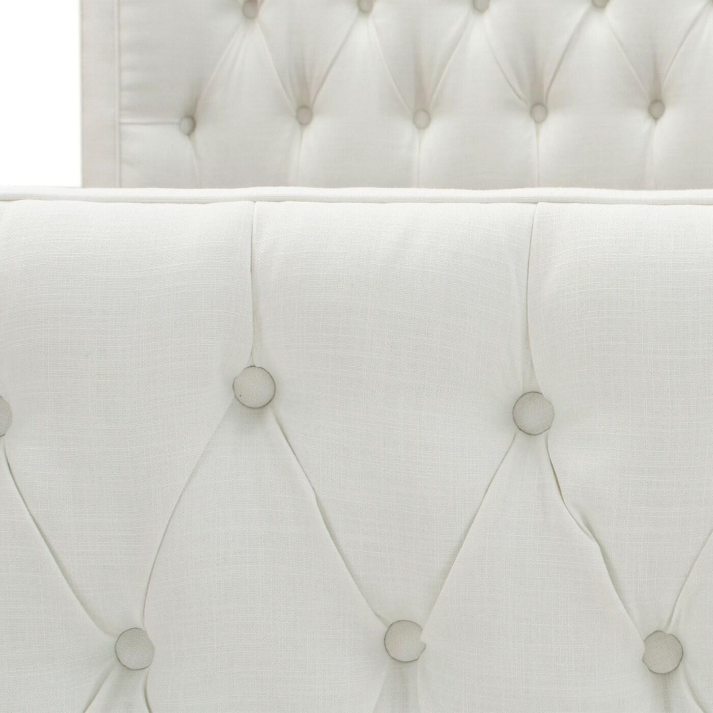 Brooklyn King Tufted Bed, Antique White