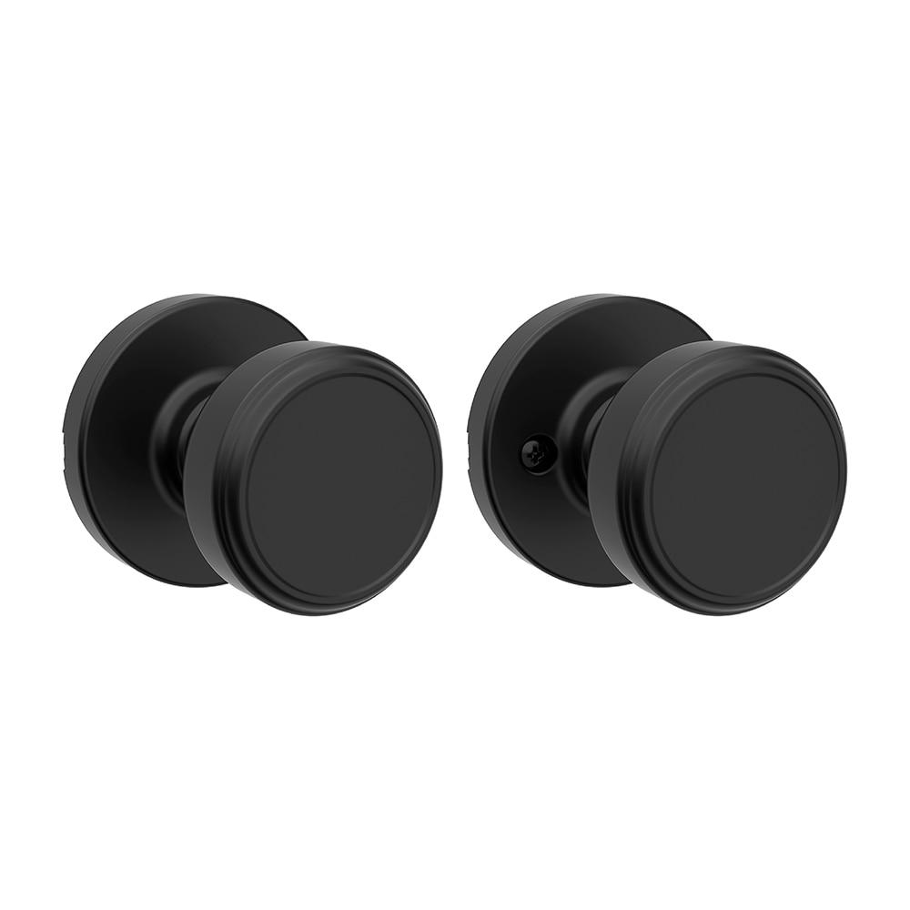 Coastal Interior Door Knobs for Closet, Matt Black Door Knobs Door Handles, Heavy Duty Dummy Door Knob with Round Rosette