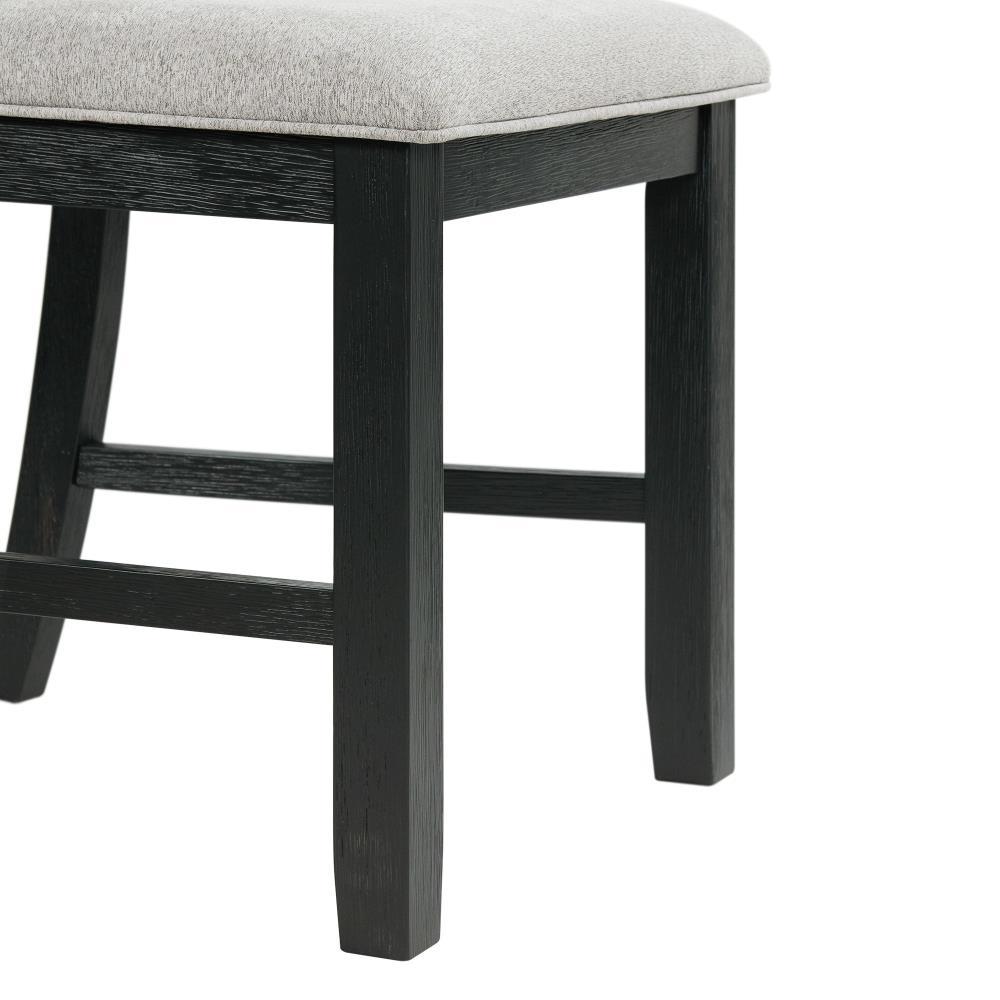Picket House Furnishings 3pc Tuttle Drop Leaf Extendable Dining Table Set and 2 Chairs Gray/Black: Modern Rectangle Shape, Upholstered Chairs
