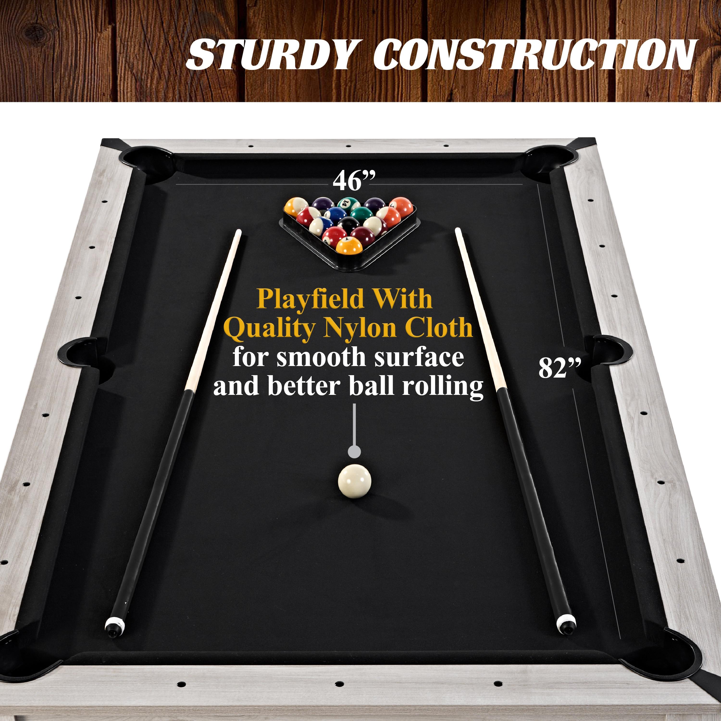 Barrington Billiards Monteray 7’ Pool Table, 3-in-1 with Dining Top & Rolling Storage Caddy