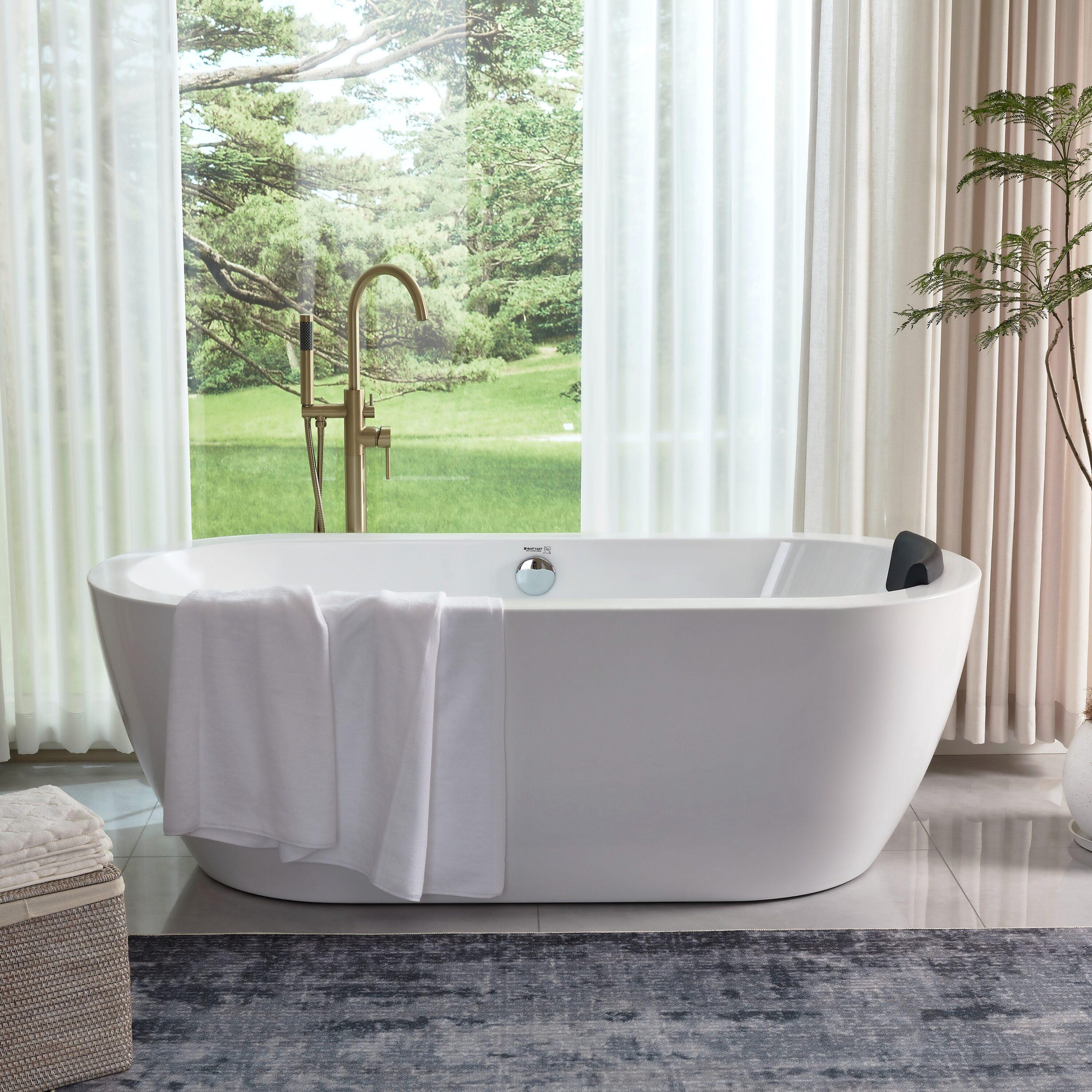 68 " x 31 " Freestanding Soaking Acrylic Bathtub