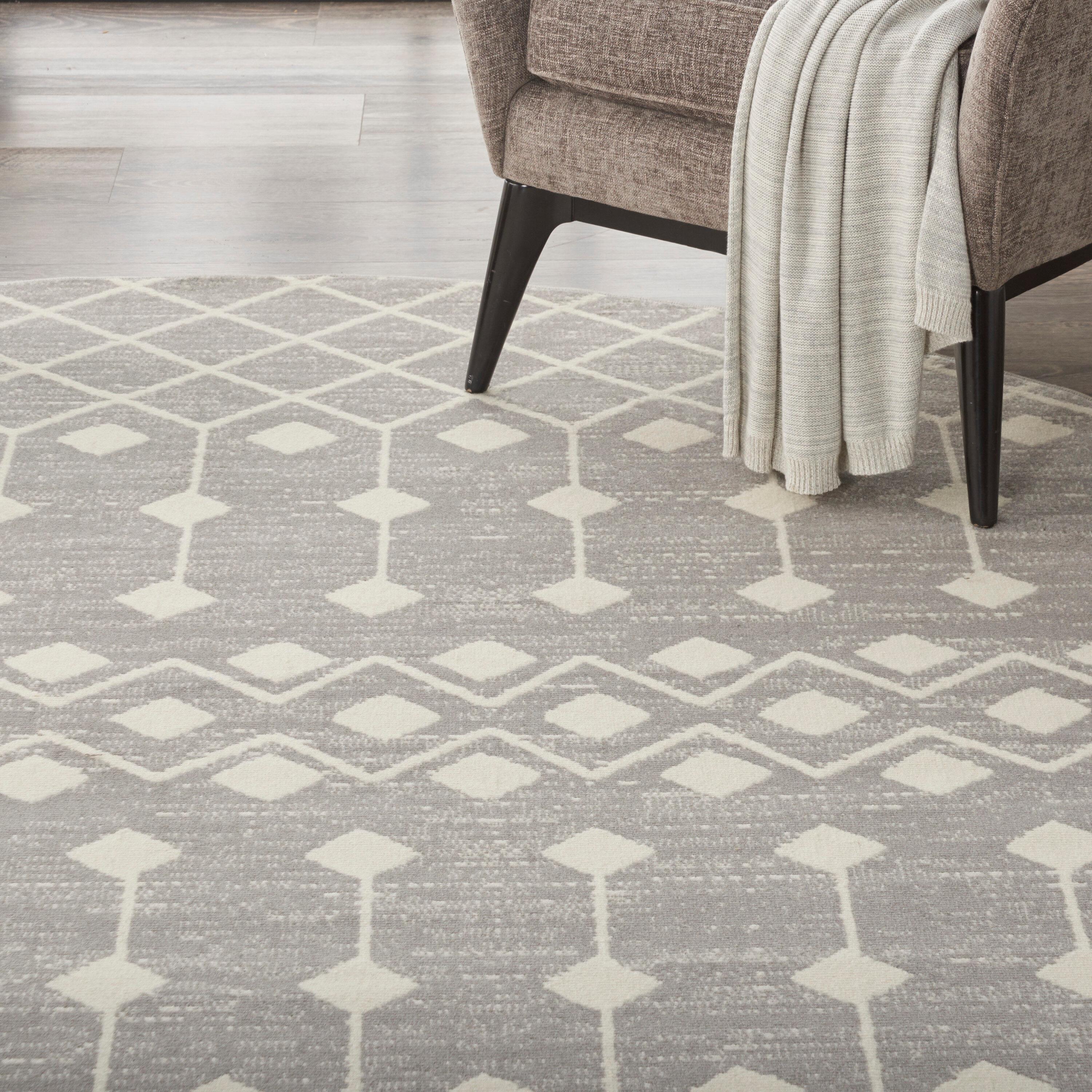 Nourison Grafix GRF37 Indoor Area Rug Grey 8' x ROUND