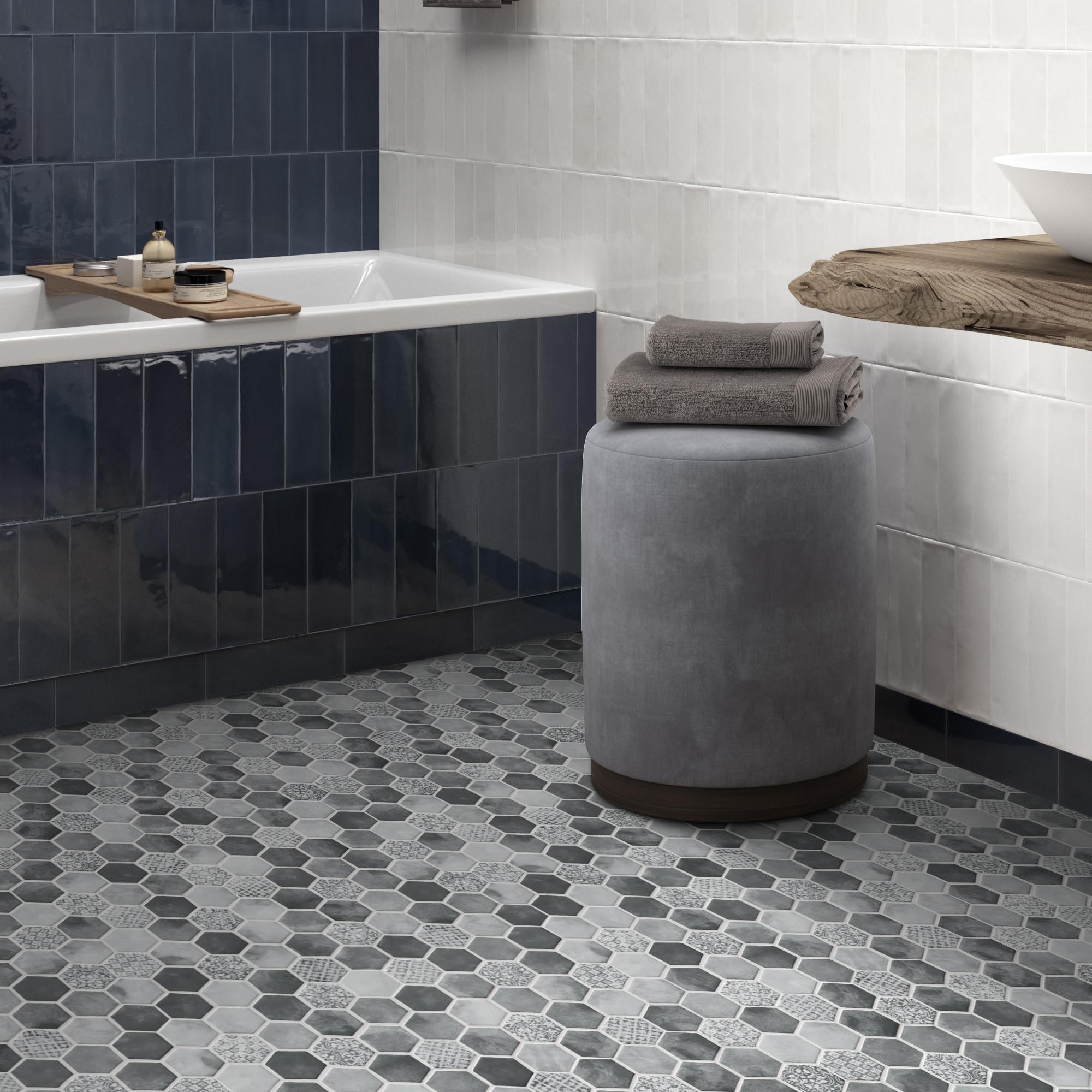 Sunwings 11.7" x 10.2" Recycled Glass Honeycomb Wall & Floor Tile