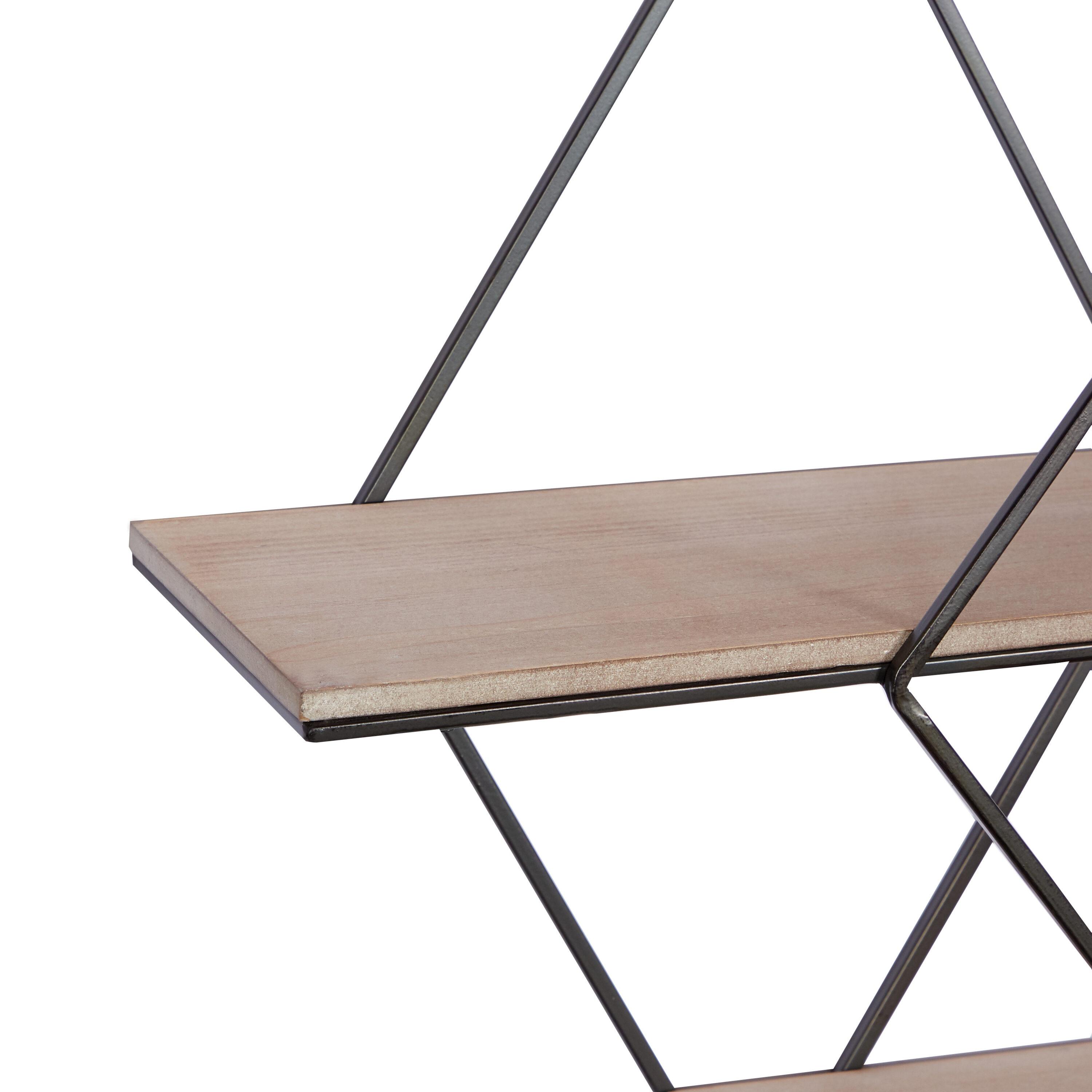 DecMode Brown Wood Contemporary Wall Shelf