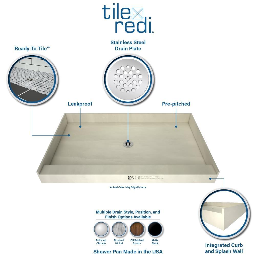 Tile Redi P3236c-Pvc Redi Base 36" X 32" Rectangular Shower Base - Chrome