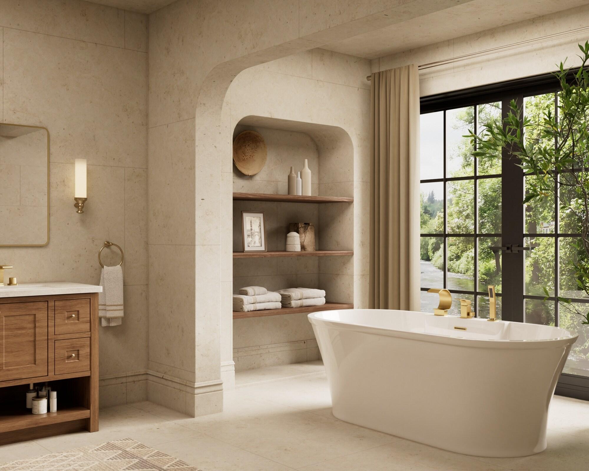 GRANDJOY Complete Shower System, 10" and 6" Dual Wall Mount Rain Shower Faucets with Handheld Shower Spray, High Pressure in Brushed Gold