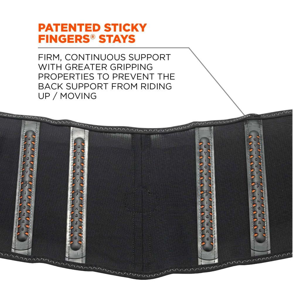 Ergodyne 11604 ProFlex 1100SF Back Support Brace, 8" Spandex Belt, Patented Stays Provide Added Support, Large,Black