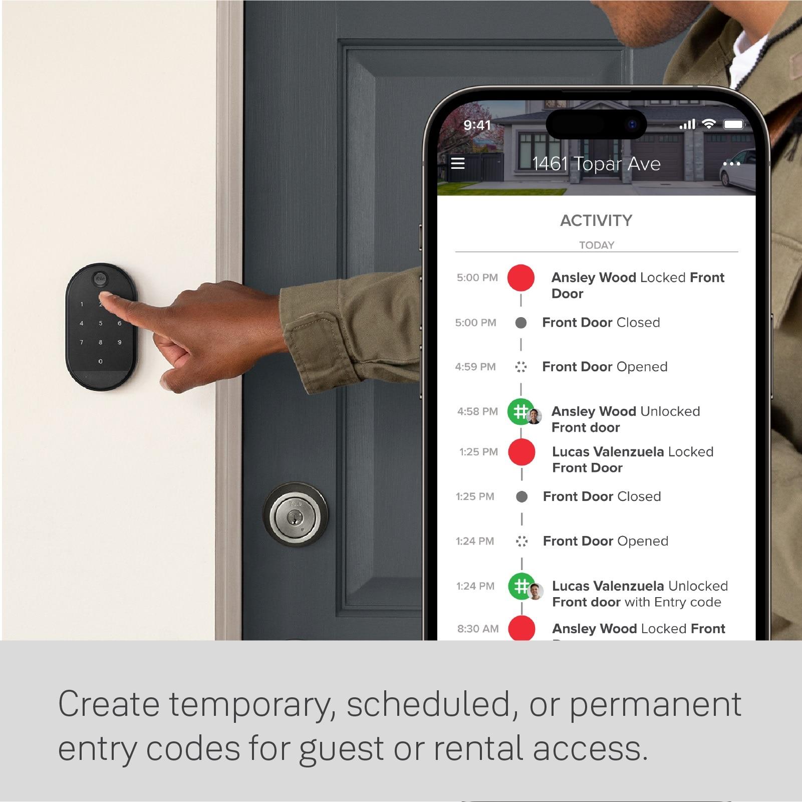 Black Suede Smart Wi-Fi Retrofit Electronic Deadbolt Lock