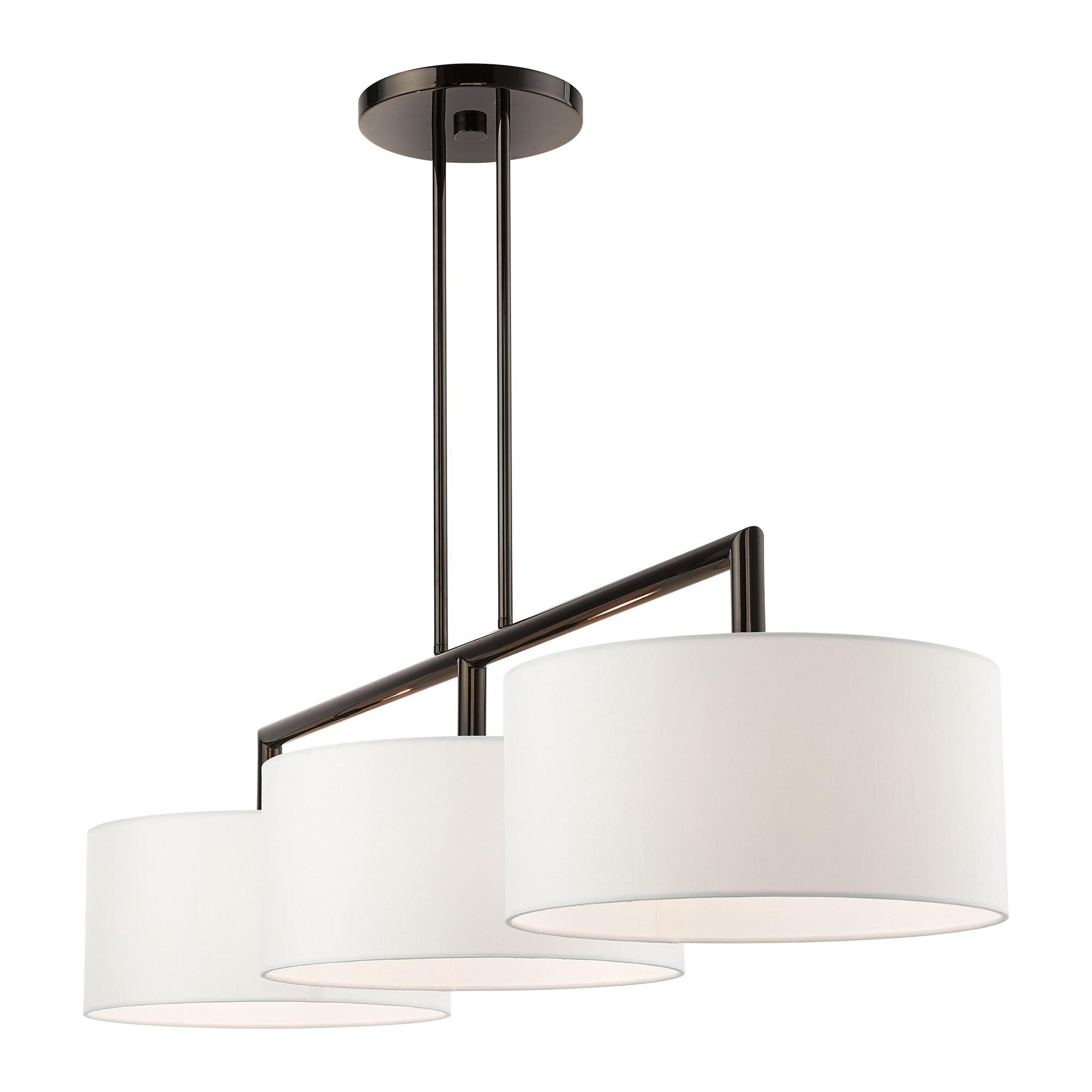 Livex Lighting Meridian 3 - Light Chandelier in  Black Chrome