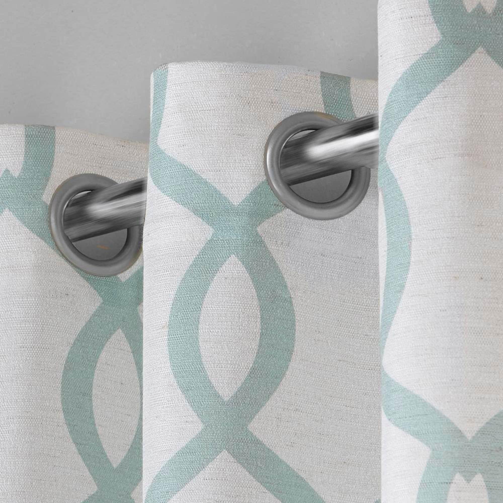 Set of 2 96"x54 Kochi Linen Blend Grommet Top Window Curtain Panel Sea Foam Green - Exclusive Home: Light Filtering Drapes
