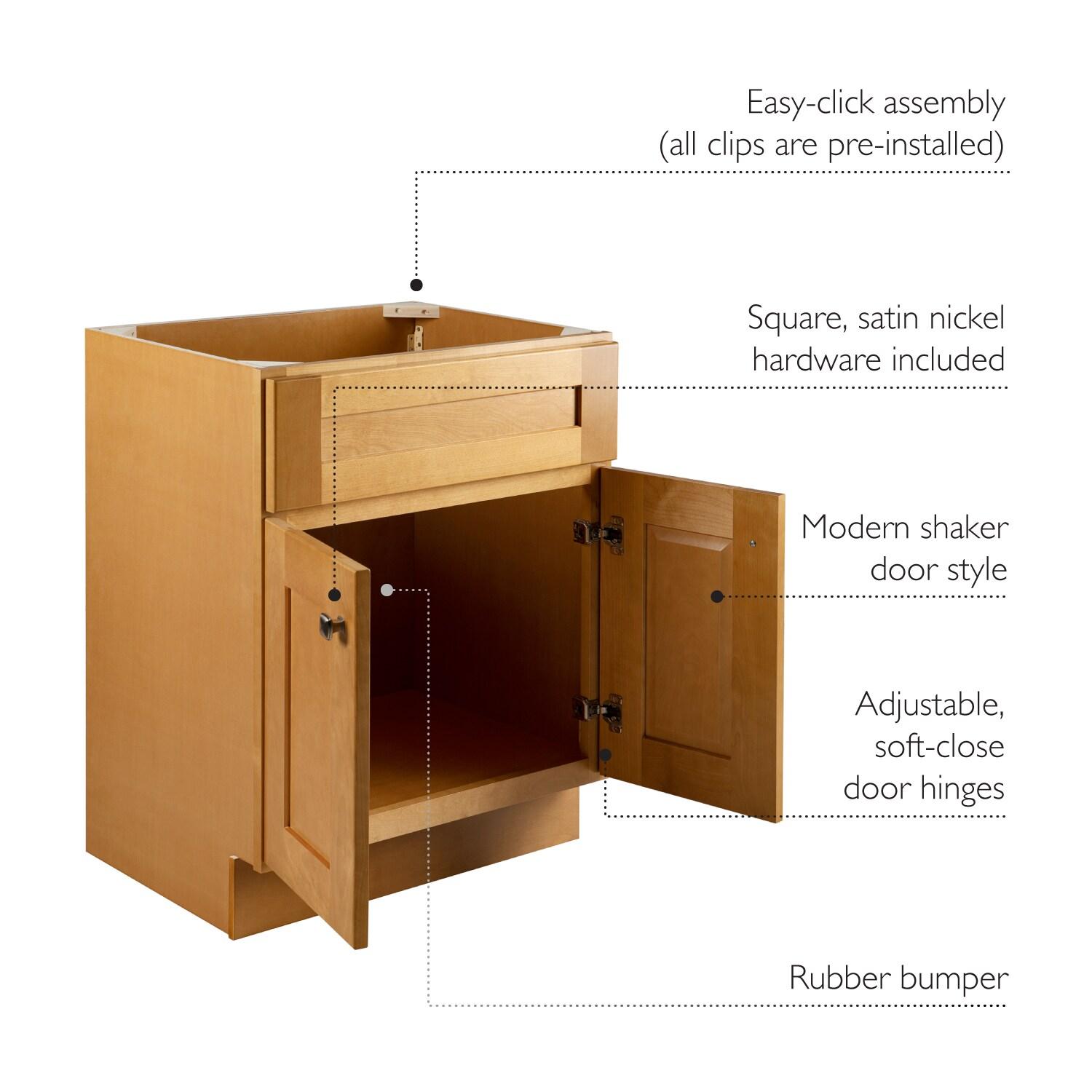 Design House Brookings 24 Inch Bathroom Vanity, Ready to Assemble, Solid Wood, Sherwin Williams – Design House, 587063