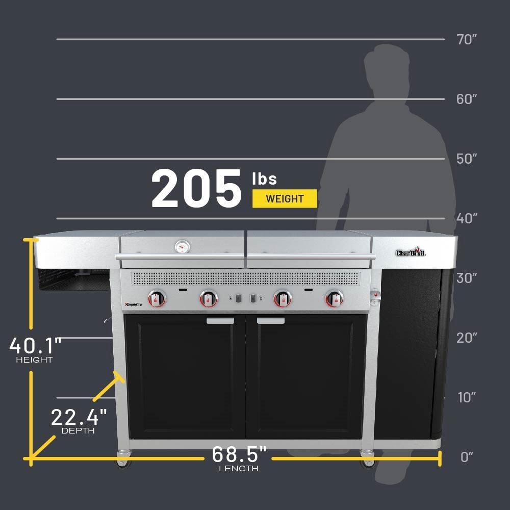 Charbroil Medallion Series Vista 3-in-1 Mini Kitchen - Gas Grill, Griddle, and Pizza Oven