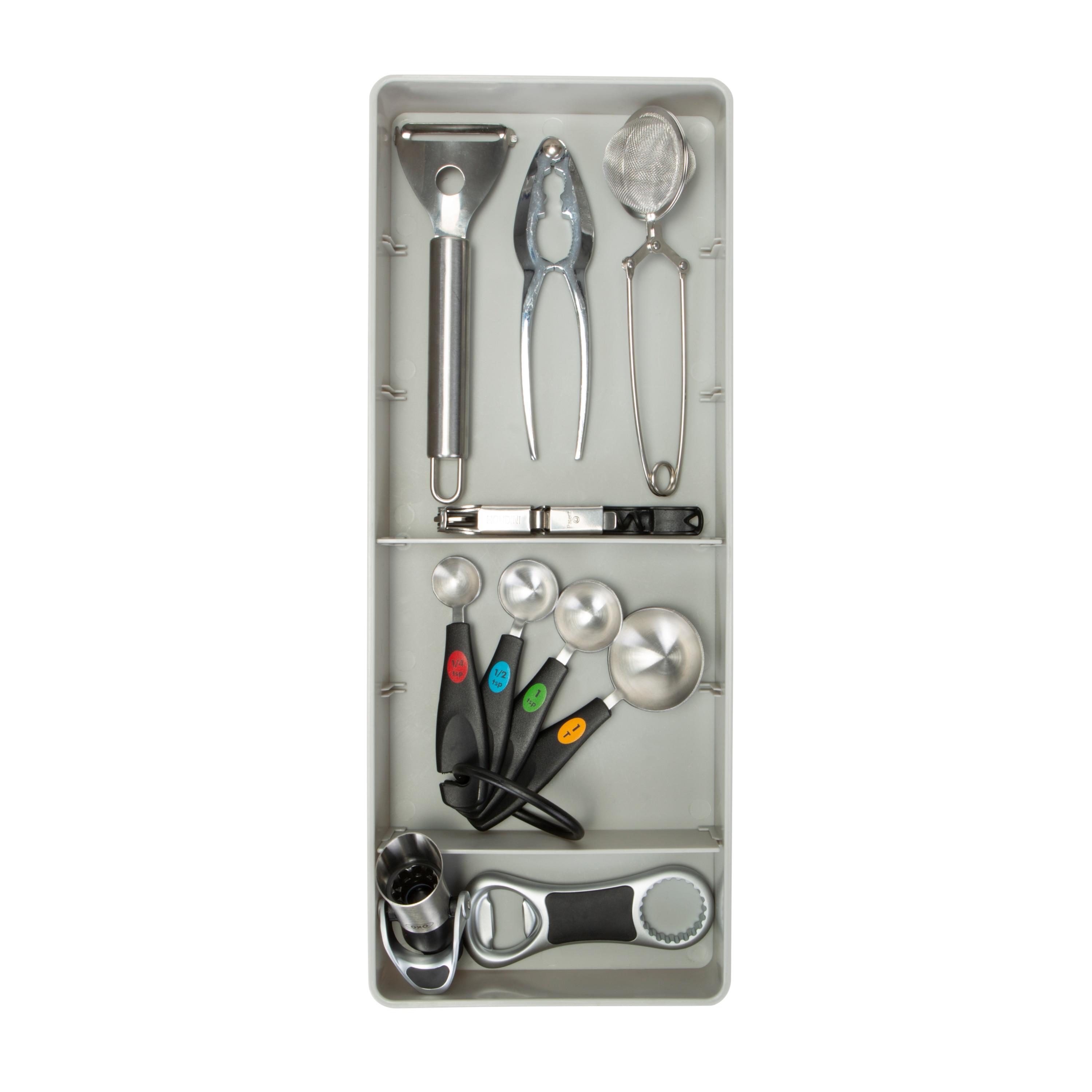 Kitchen Details Adjustable Drawer Organizer in Grey