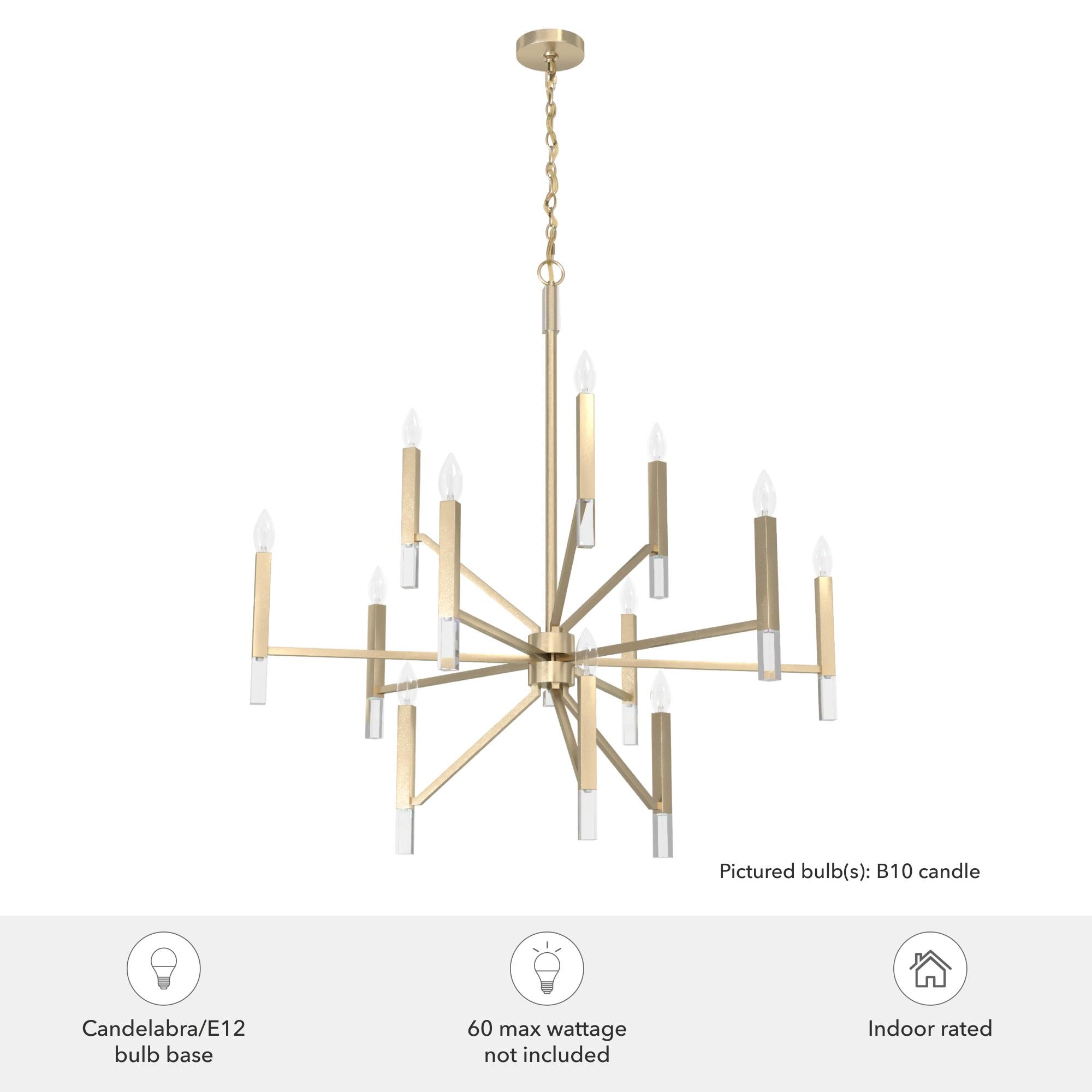 Sunjai 12 Light 3-Tier Sputnik Modern Linear Chandelier