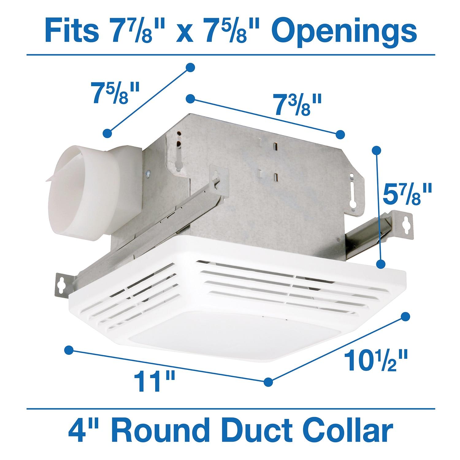 Air King ASLC Series ASLC70 Exhaust Fan with Light, 1.6 A, 120 V, 70 cfm Air, 4 sones, 4 in Duct, White