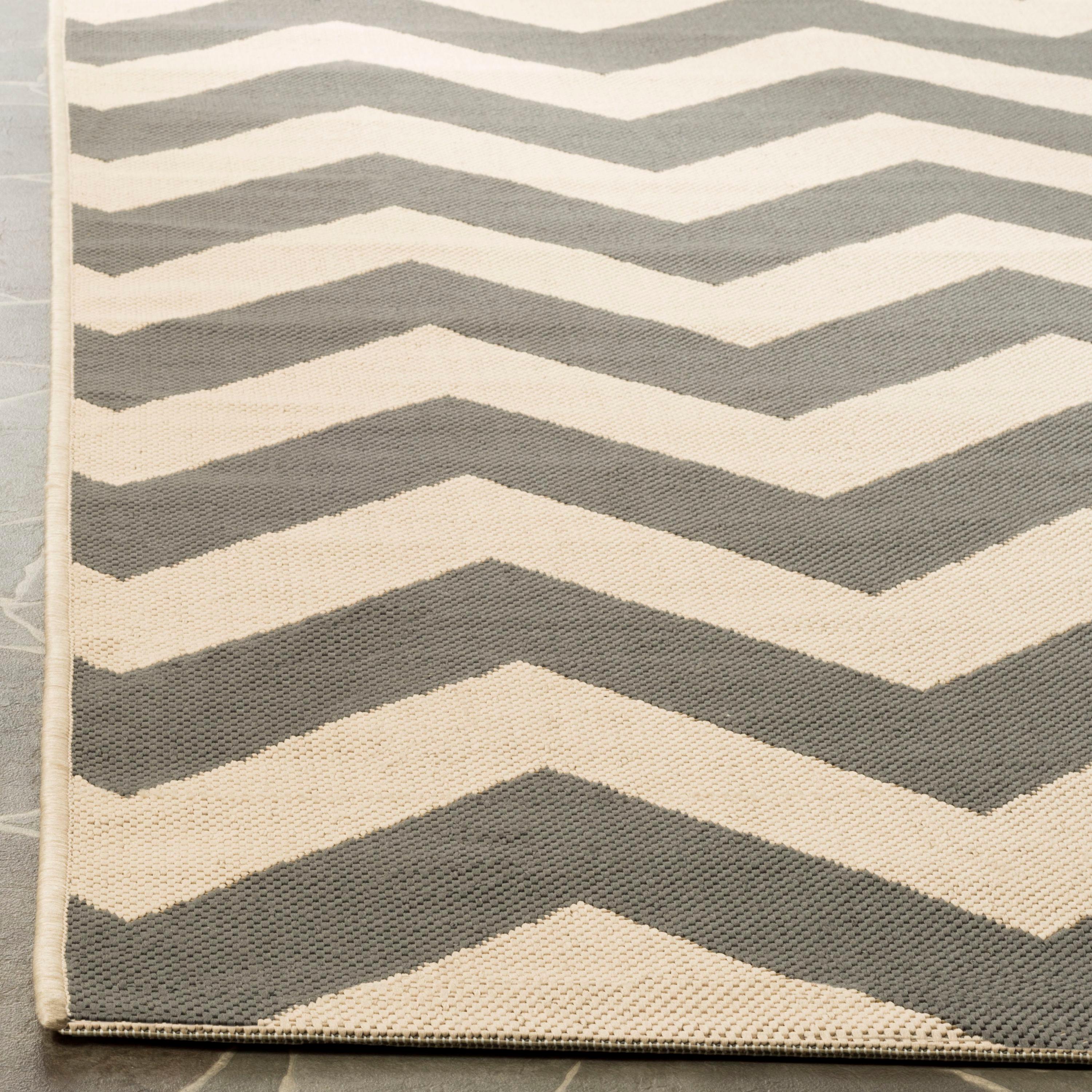 Courtyard CY6244 Power Loomed Indoor and Outdoor Area Rug - Grey/Beige - 8'x11' - Safavieh