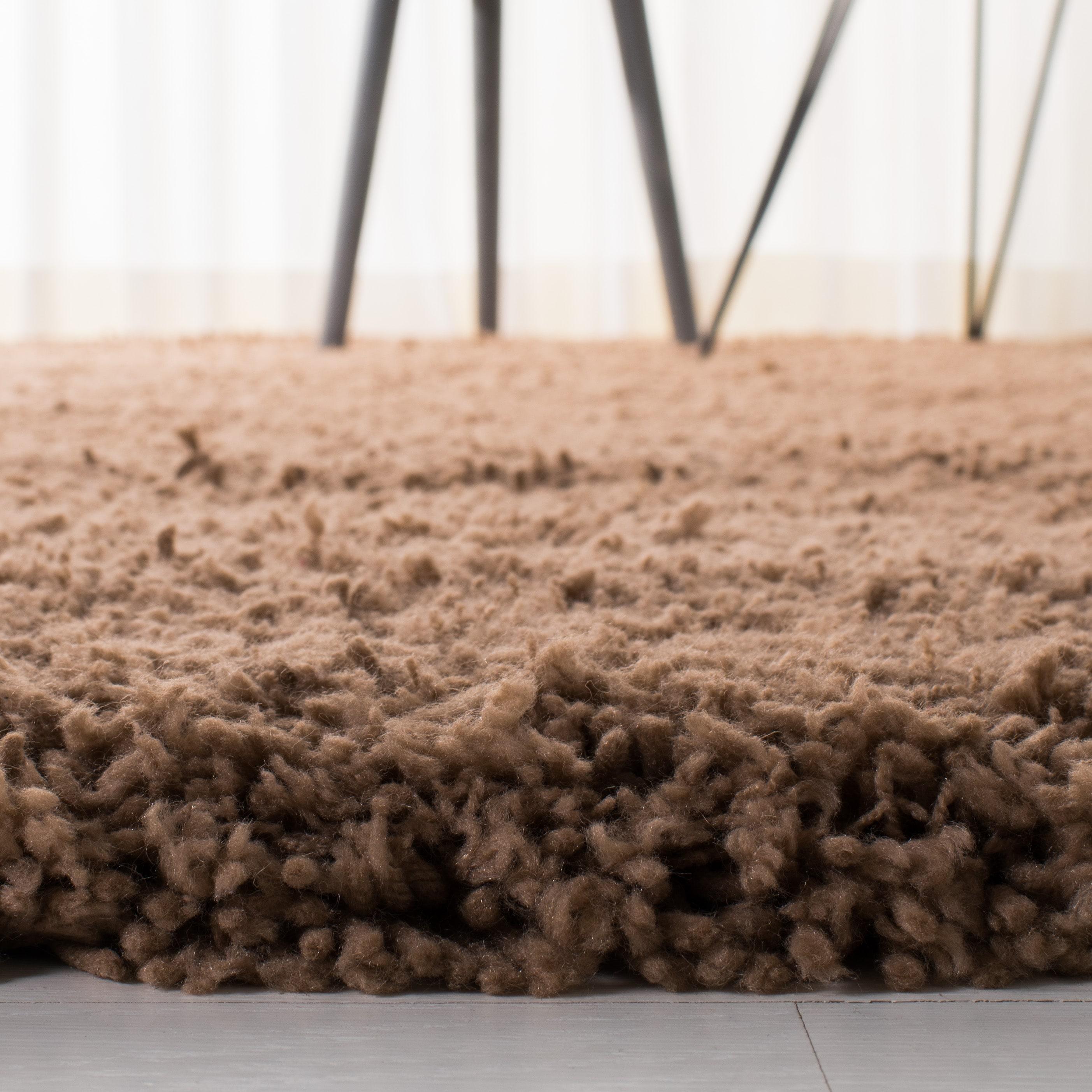 SAFAVIEH Harvey Solid Plush Shag Area Rug, Taupe, 3' x 5'