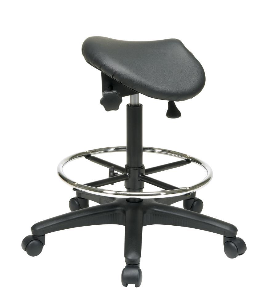 Office Star Products Backless Stool with Saddle Seat