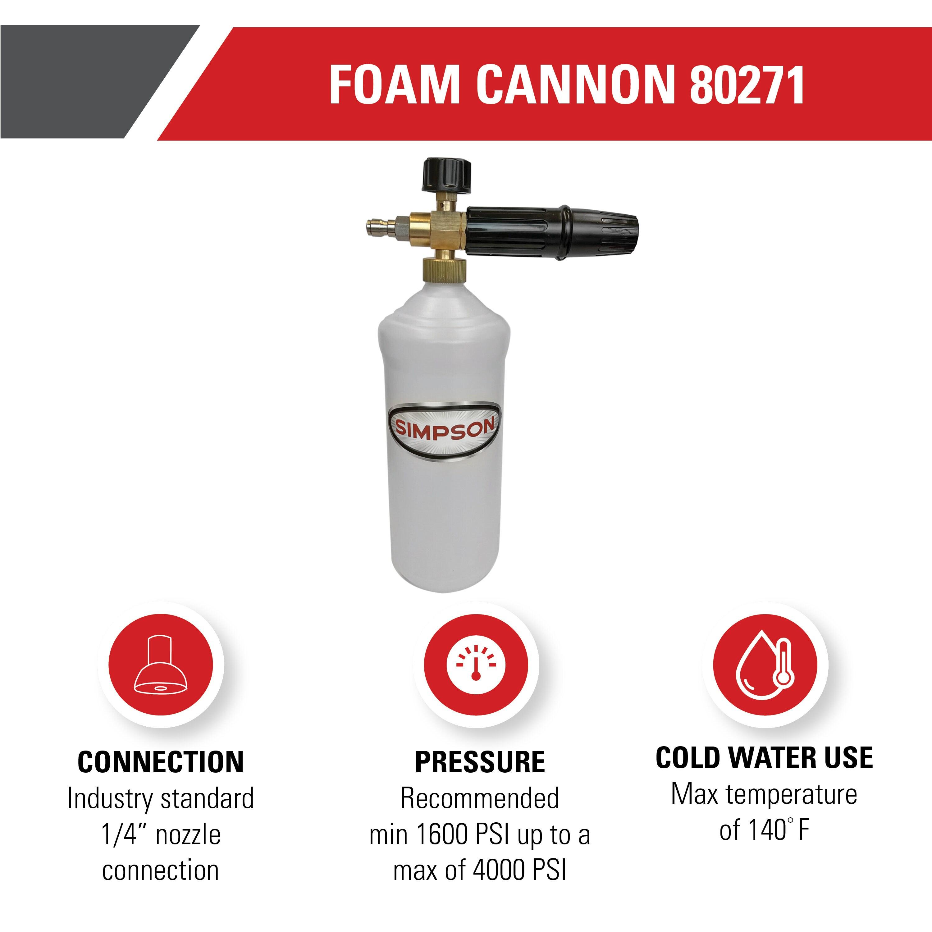 Simpson 80271 Pressure Washer High-Pressure Foam Cannon, Rated up to 4000 PSI - Quantity 1