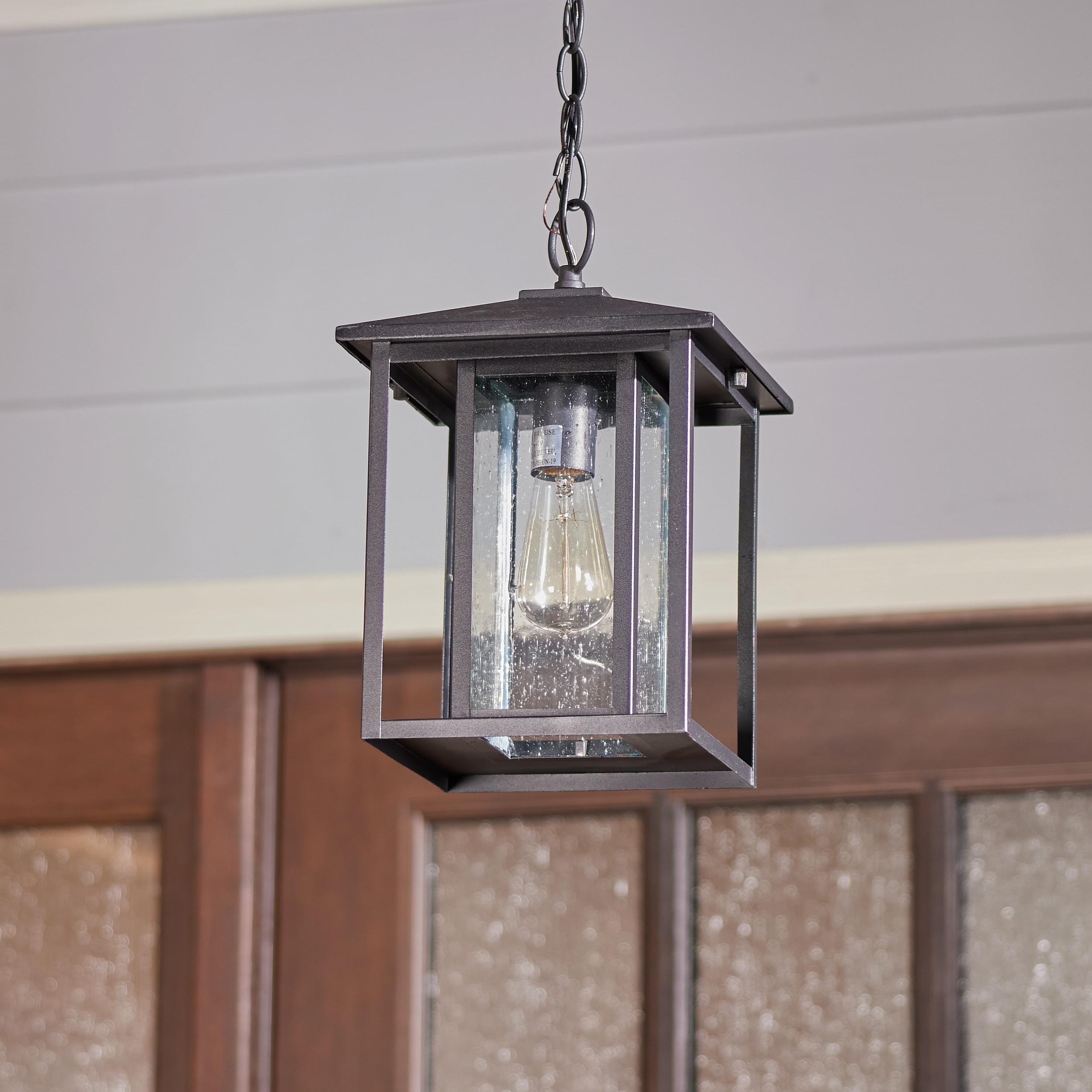 Vermont Seeded Outdoor Metal Hanging Lantern