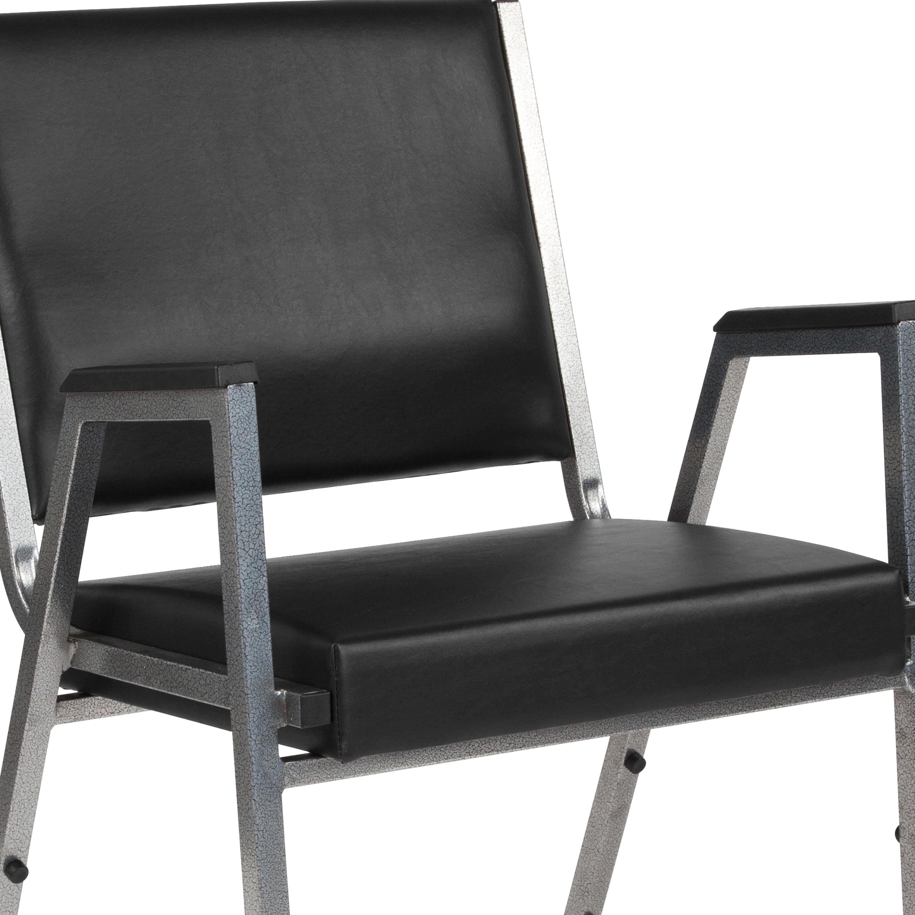 Flash Furniture HERCULES Series 1000 lb. Rated Black Antimicrobial Vinyl Bariatric Medical Reception Arm Chair