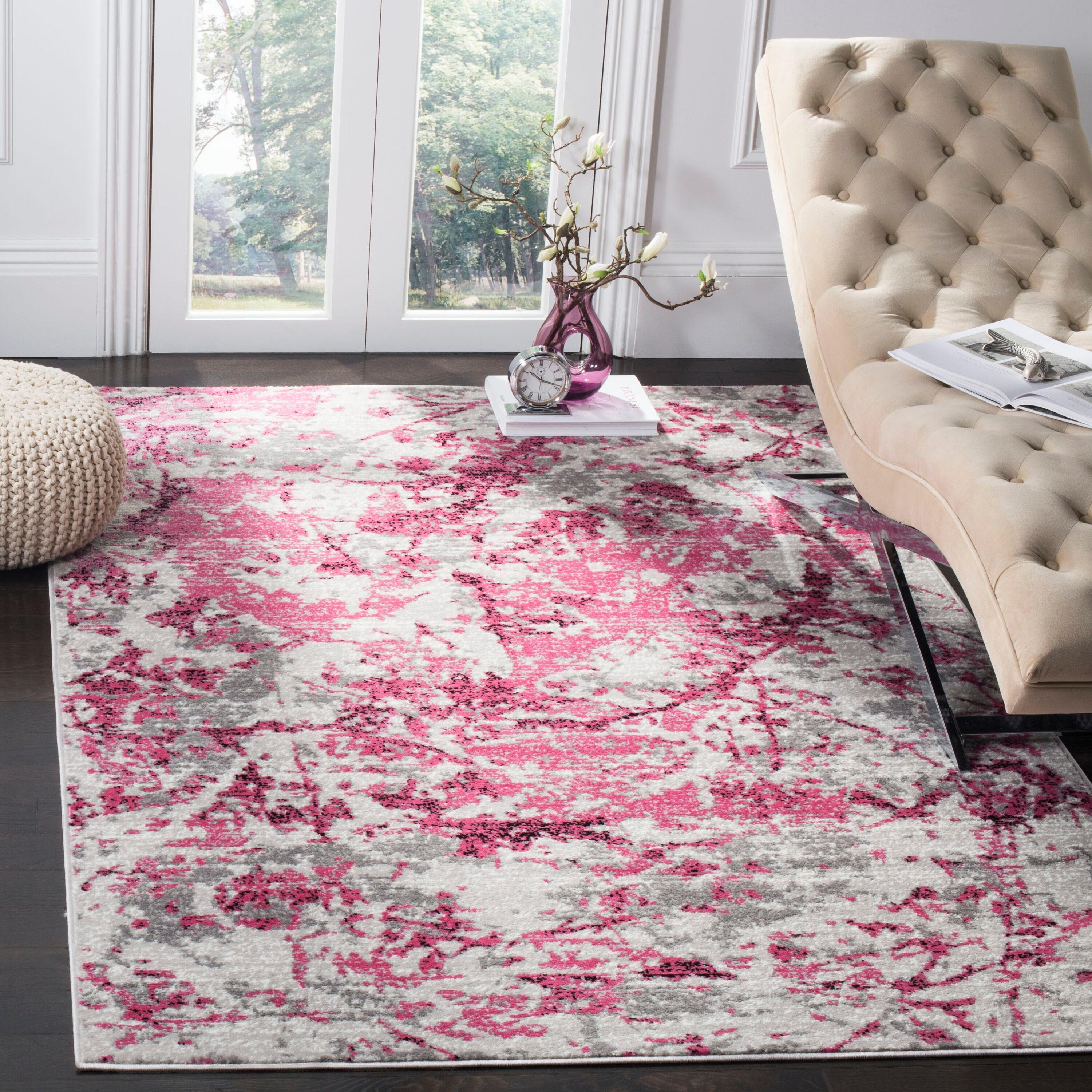 Skyler SKY186 Power Loomed Area Rug - Pink/Ivory - 4'x6' - Safavieh.