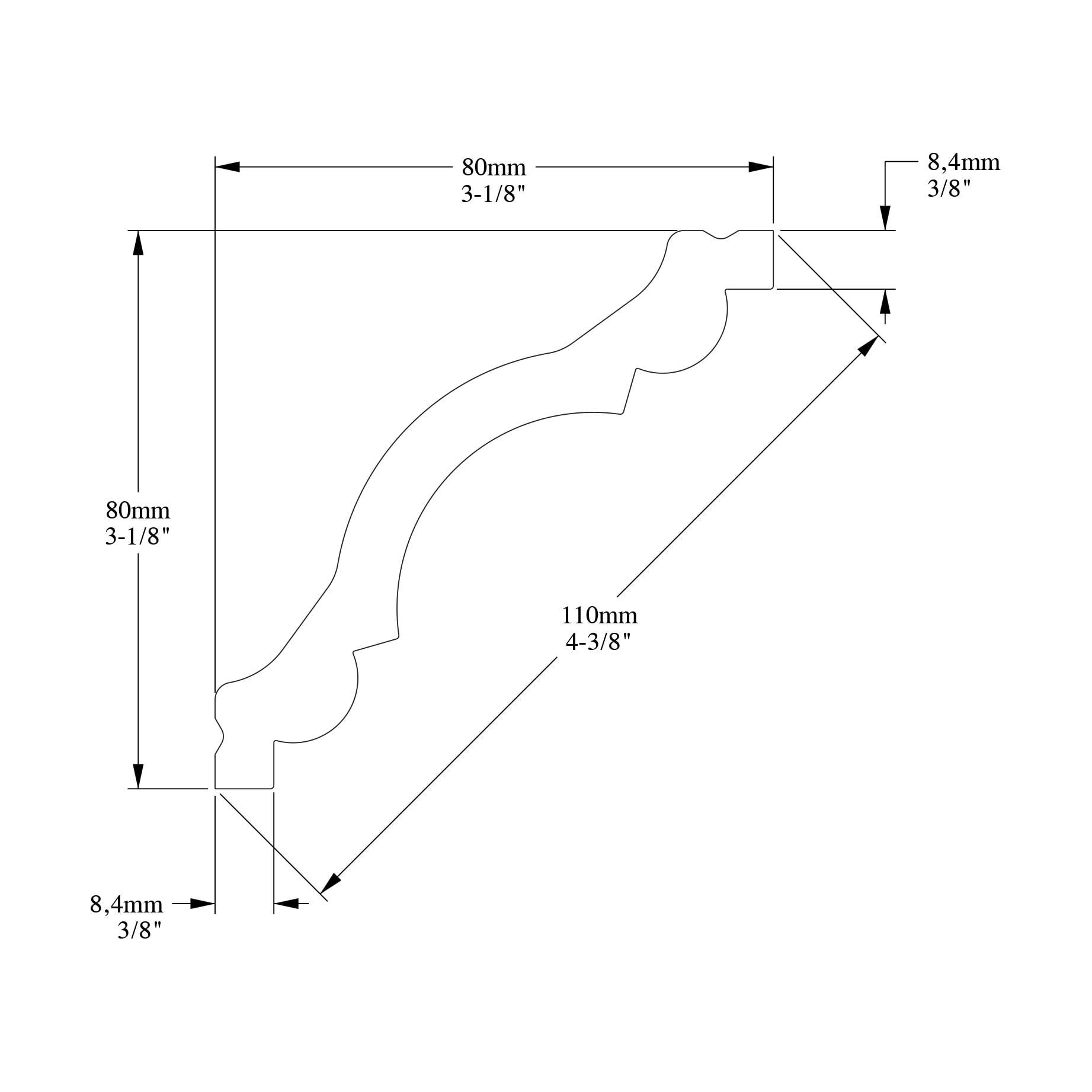 Orac Decor 3.13'' H x 78'' W x 3.13'' D Plastic Crown (Set of 7)