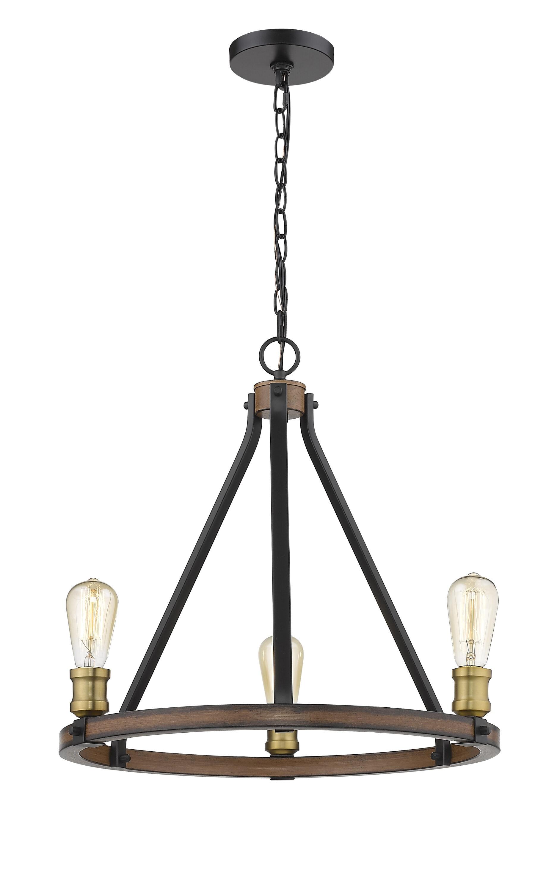 Z-Lite 472-3RM Kirkland Restoration 3 Light Chandelier - Rustic Mahogany