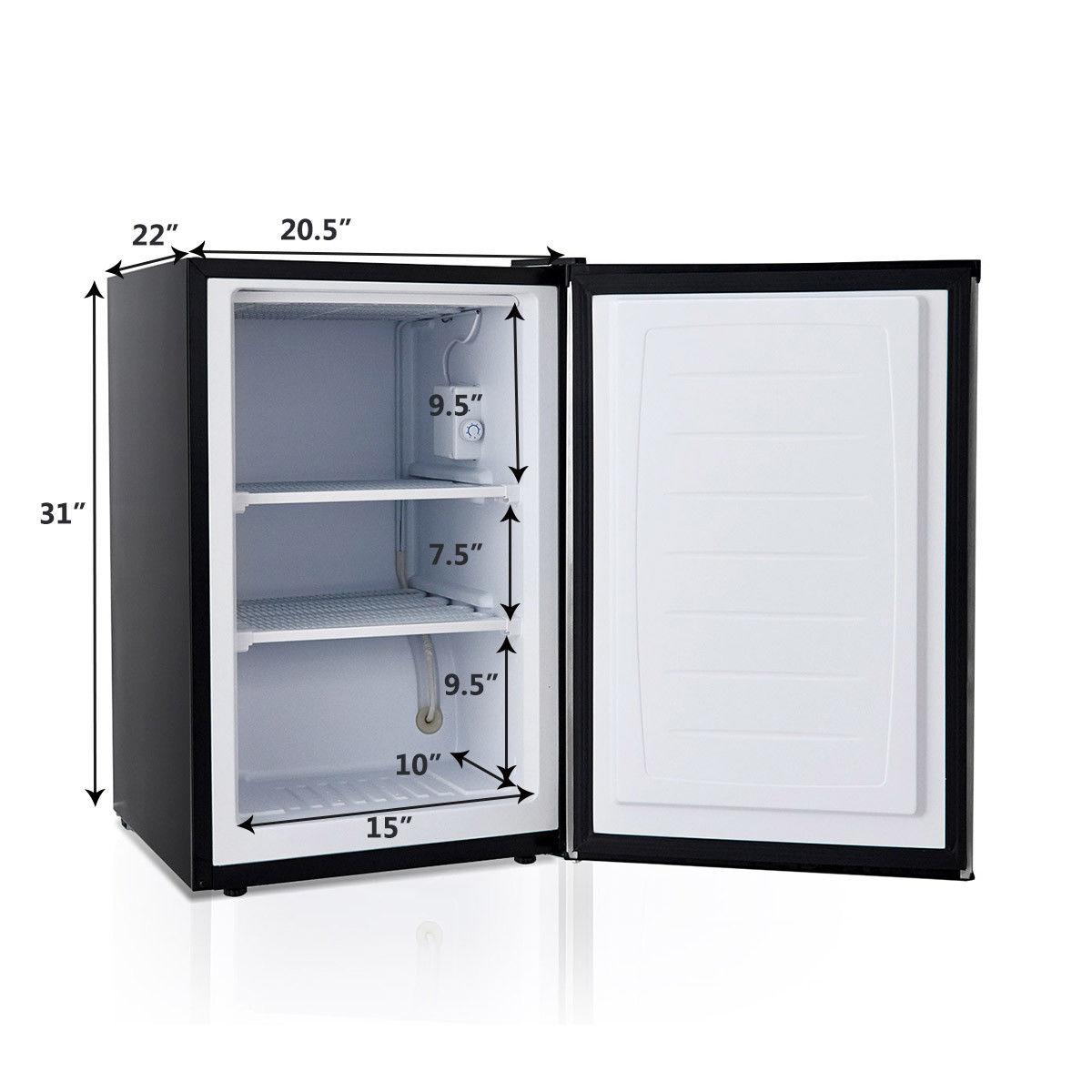 STAKOL 3 cu.ft. Compact Upright Freezer w/Single Stainless Steel Door Removable Shelves