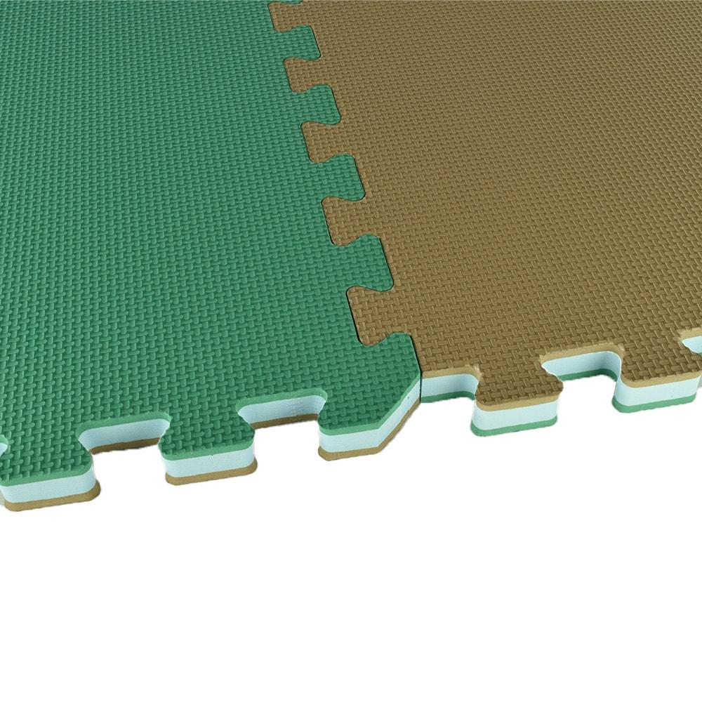 Greatmats Home Sport and Play Interlocking Reversible Mat 3/4 Inch x 2x2 Ft. Green/Brown Case of 10