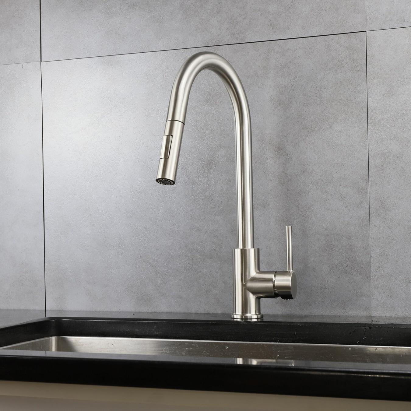 Olivi Brass Single-Handle Pull-Down Spray Kitchen Faucet