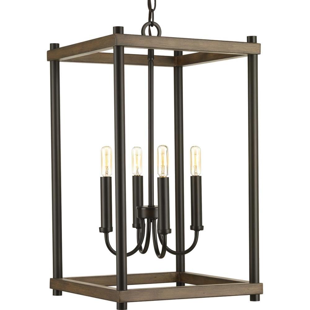 Progress Lighting Fontayne 4-Light Pendant, Antique Bronze, Glass, Rustic Farmhouse, Modern Farmhouse, Urban Industrial