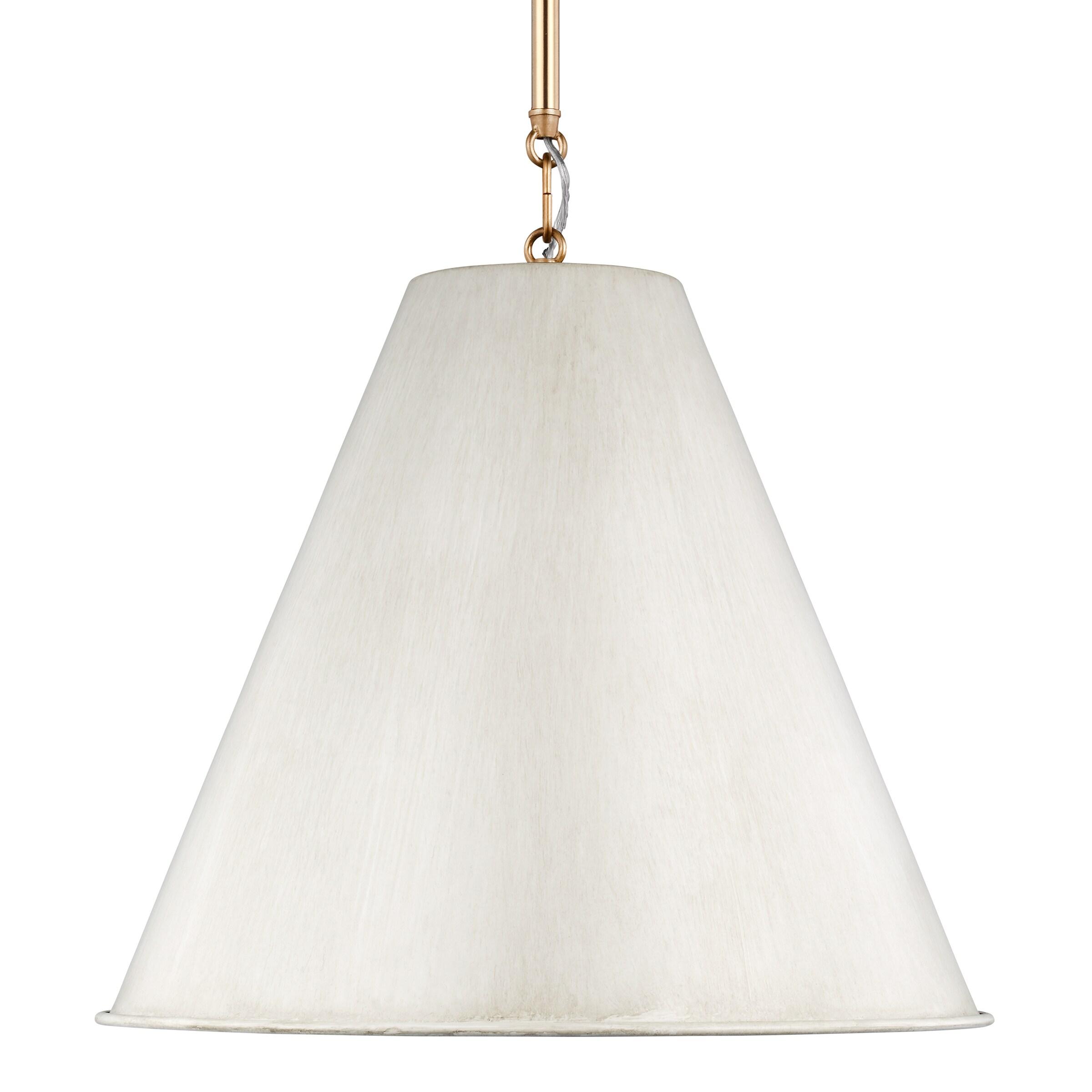 Elegant Gordon Small Pendant in Antique White and Satin Bronze